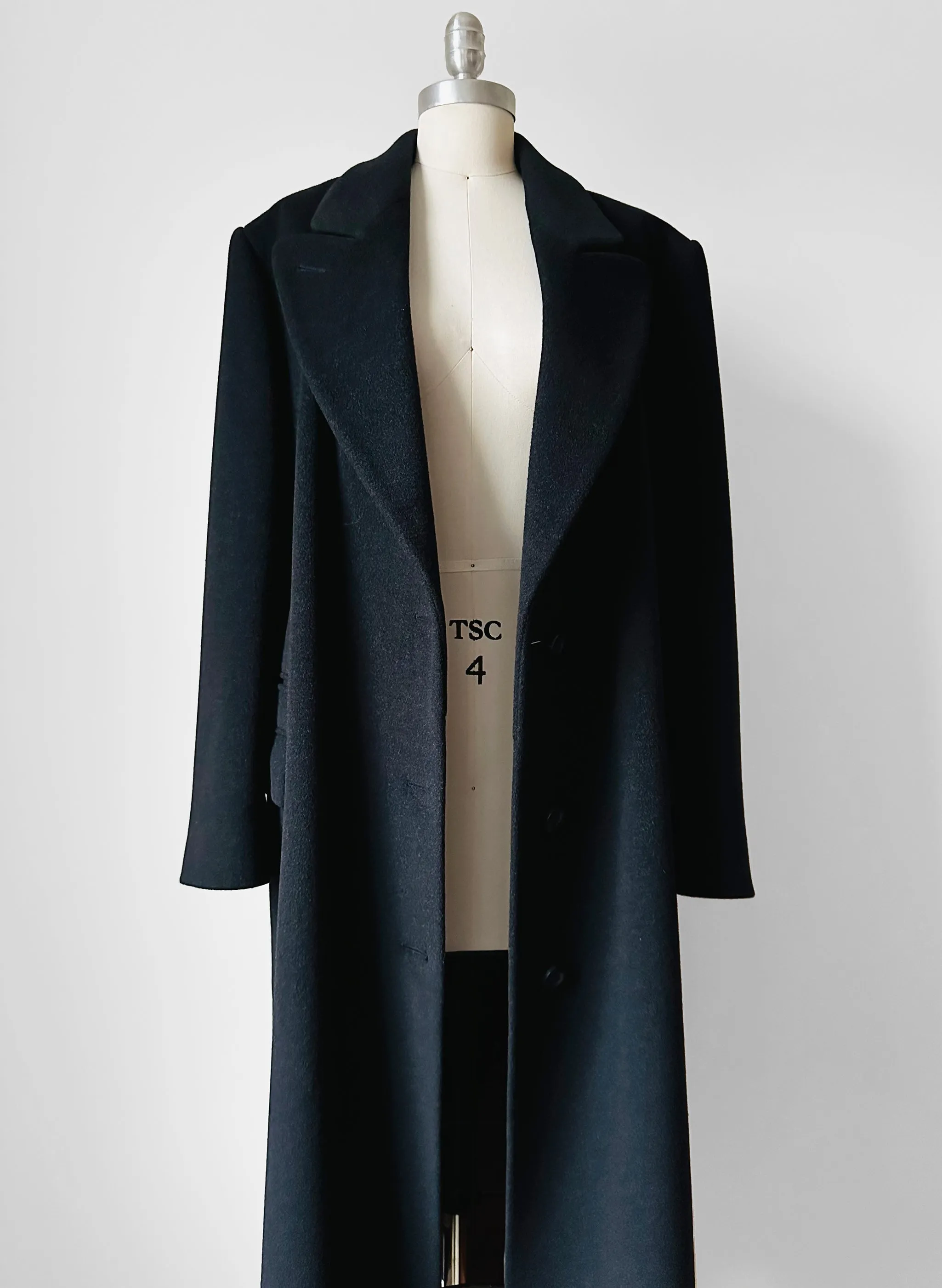 1980s W.Germany Dark Charcoal Black Virgin Wool Angora Coat - Sz. M/L