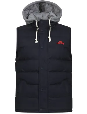 Annerley Hood Insert Quilted Gilet in True Navy - Tokyo Laundry