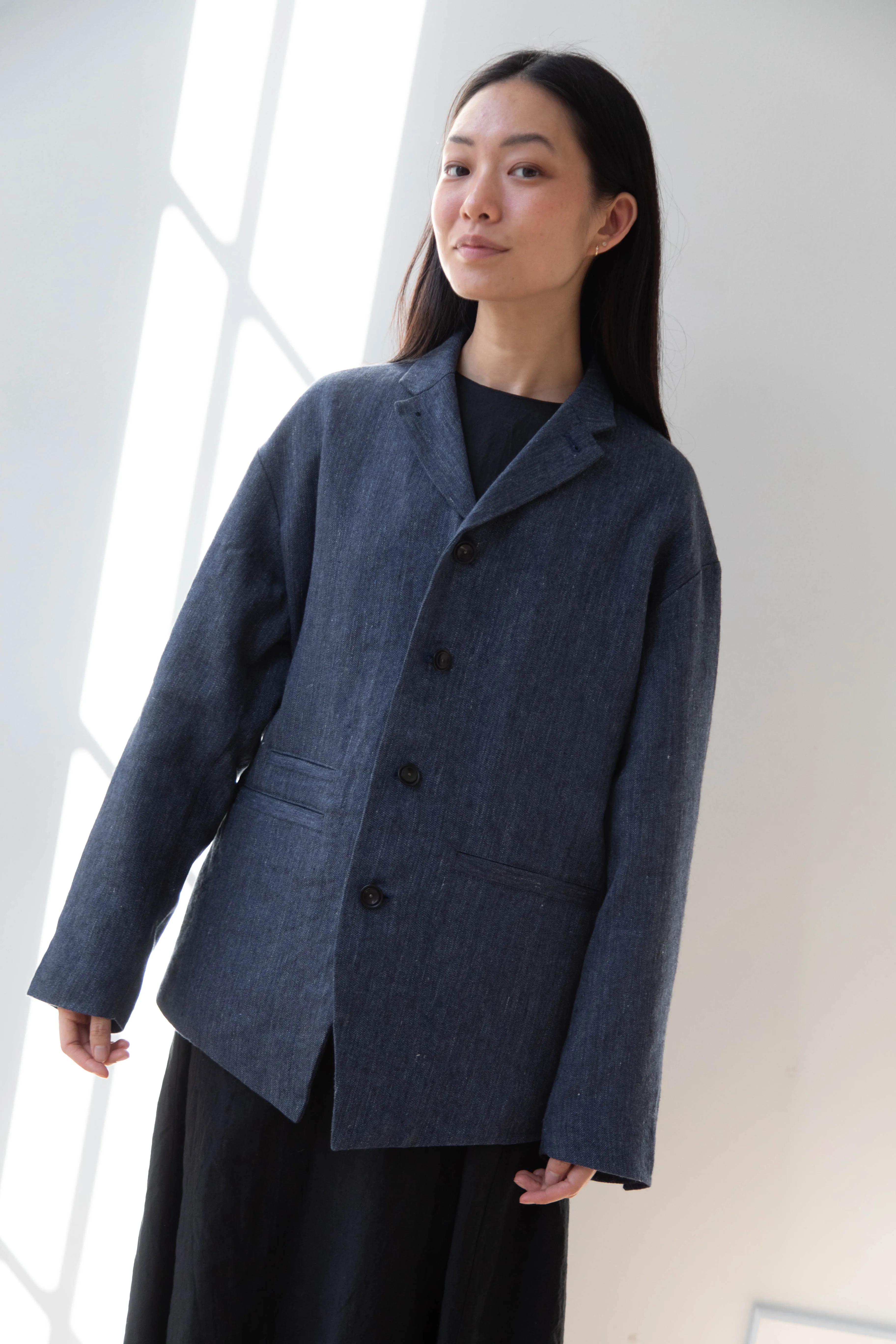 Aseedonclöud | Sankayo Jacket in Indigo Denim Wool