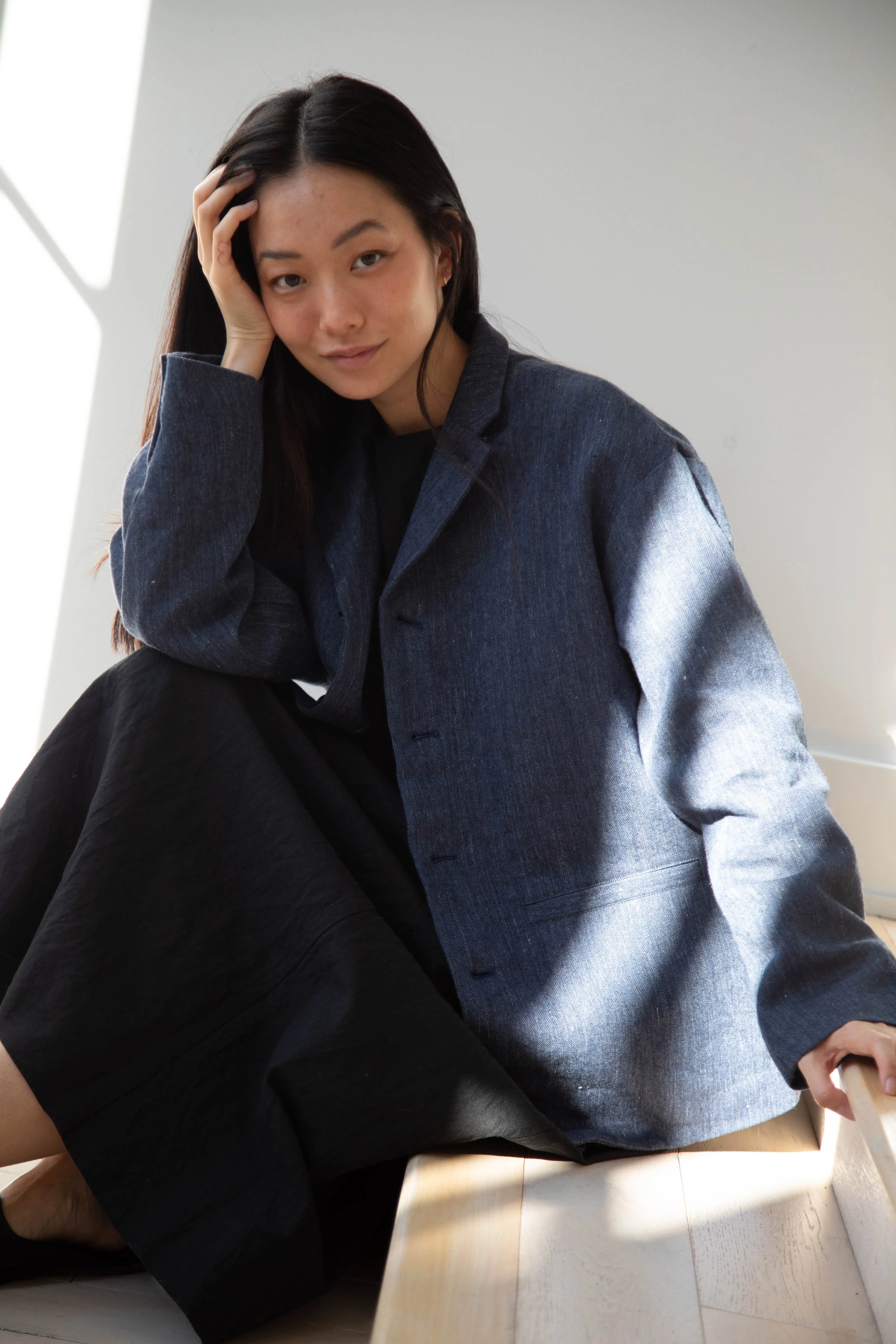 Aseedonclöud | Sankayo Jacket in Indigo Denim Wool