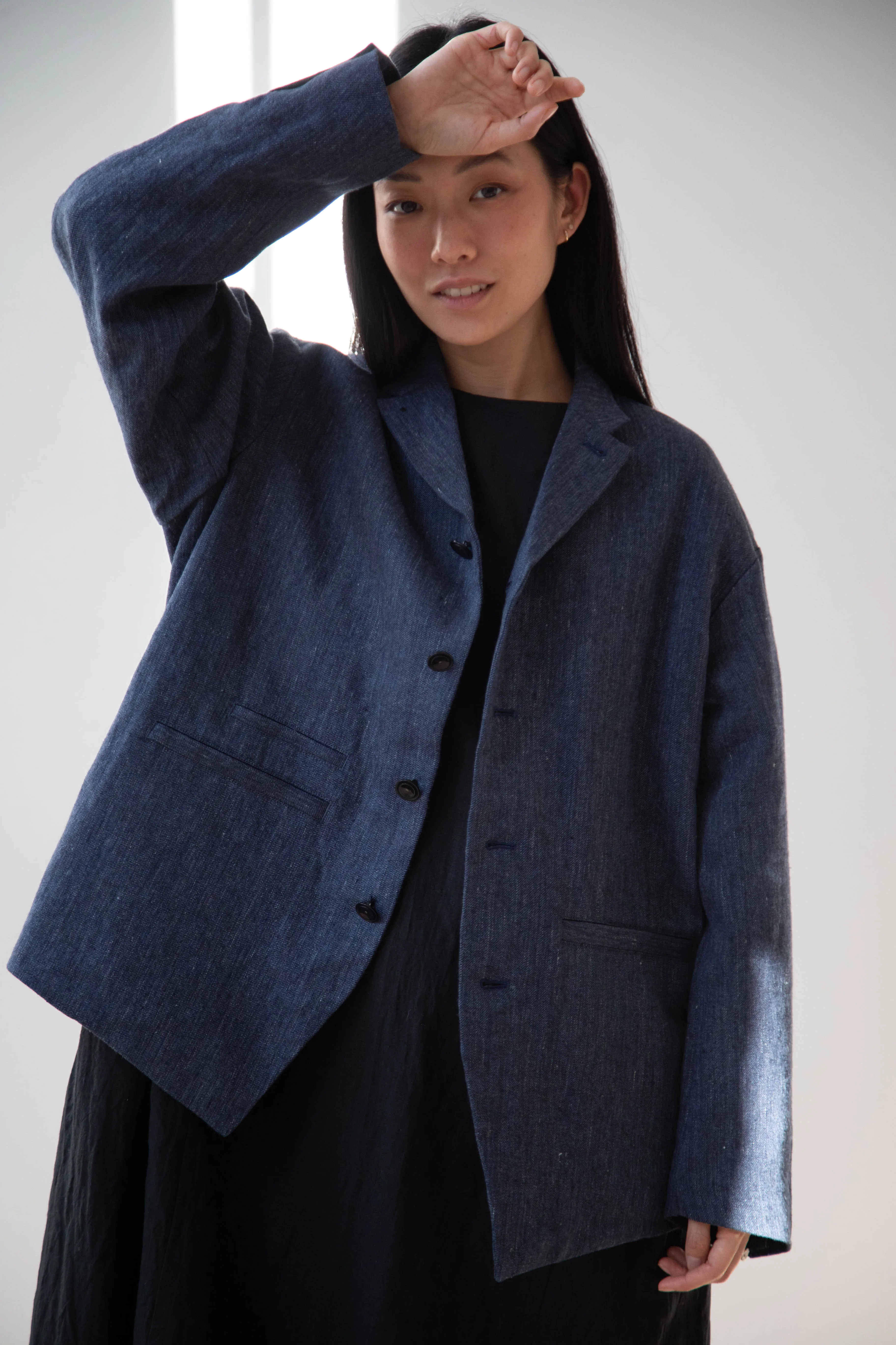 Aseedonclöud | Sankayo Jacket in Indigo Denim Wool