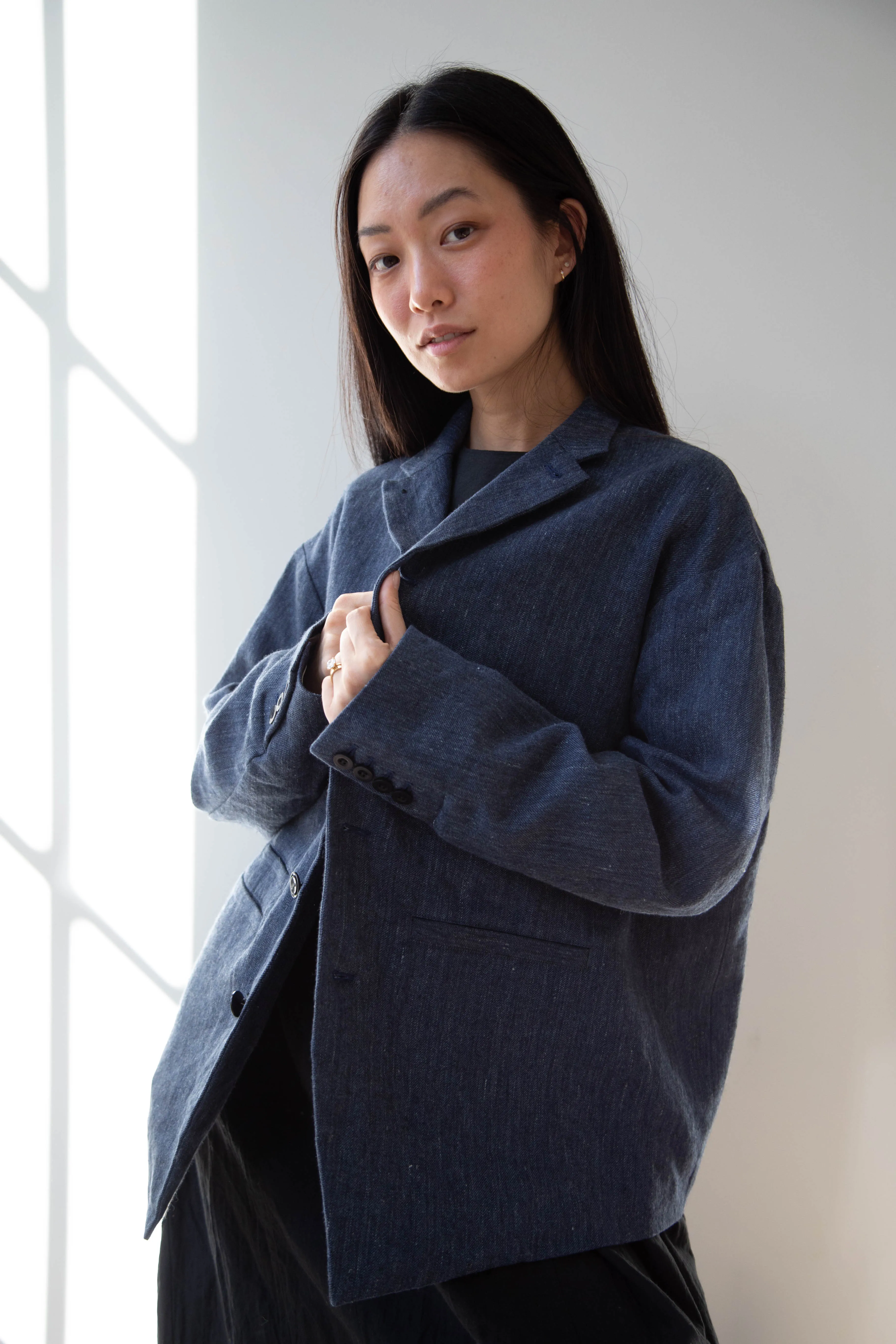 Aseedonclöud | Sankayo Jacket in Indigo Denim Wool