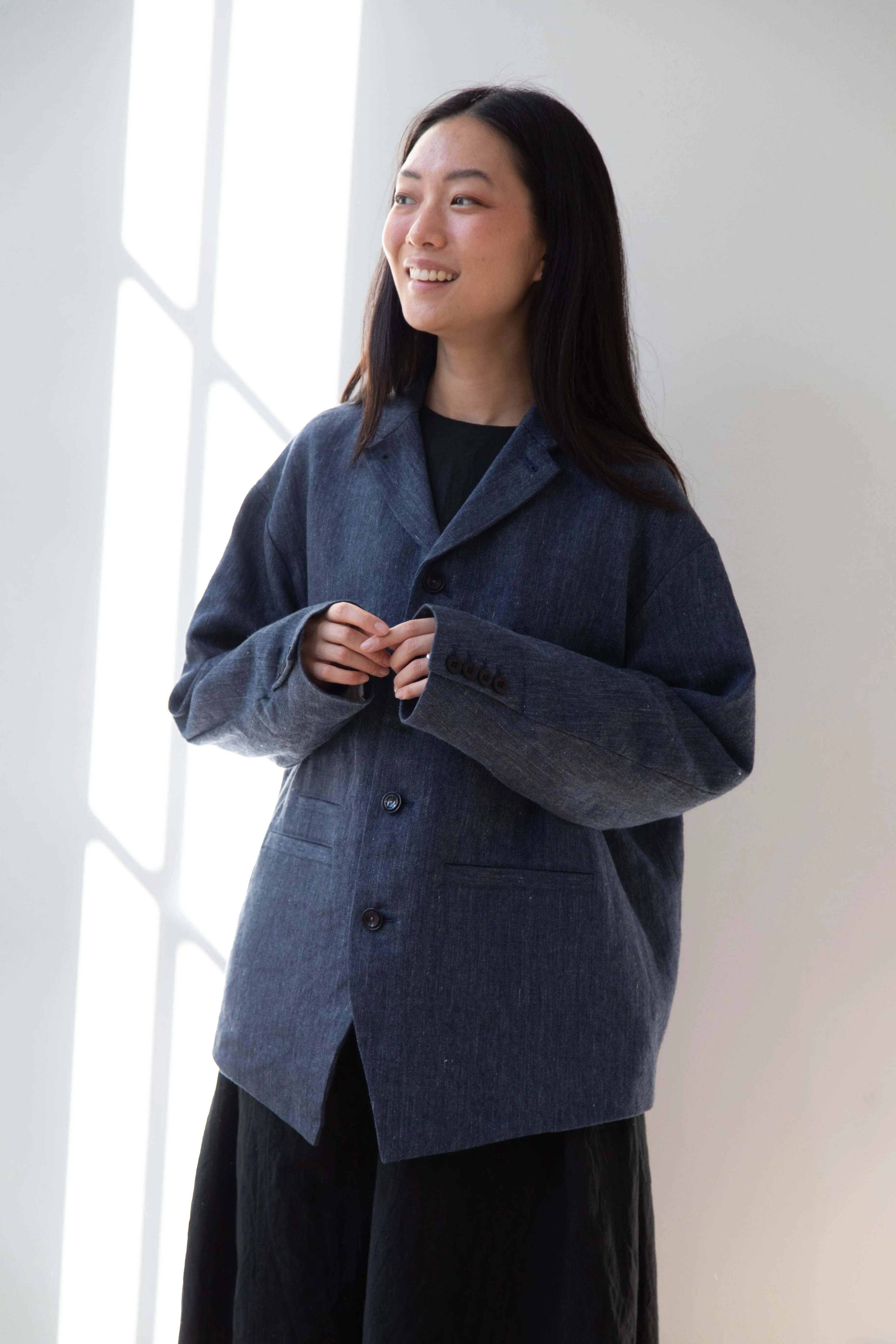 Aseedonclöud | Sankayo Jacket in Indigo Denim Wool