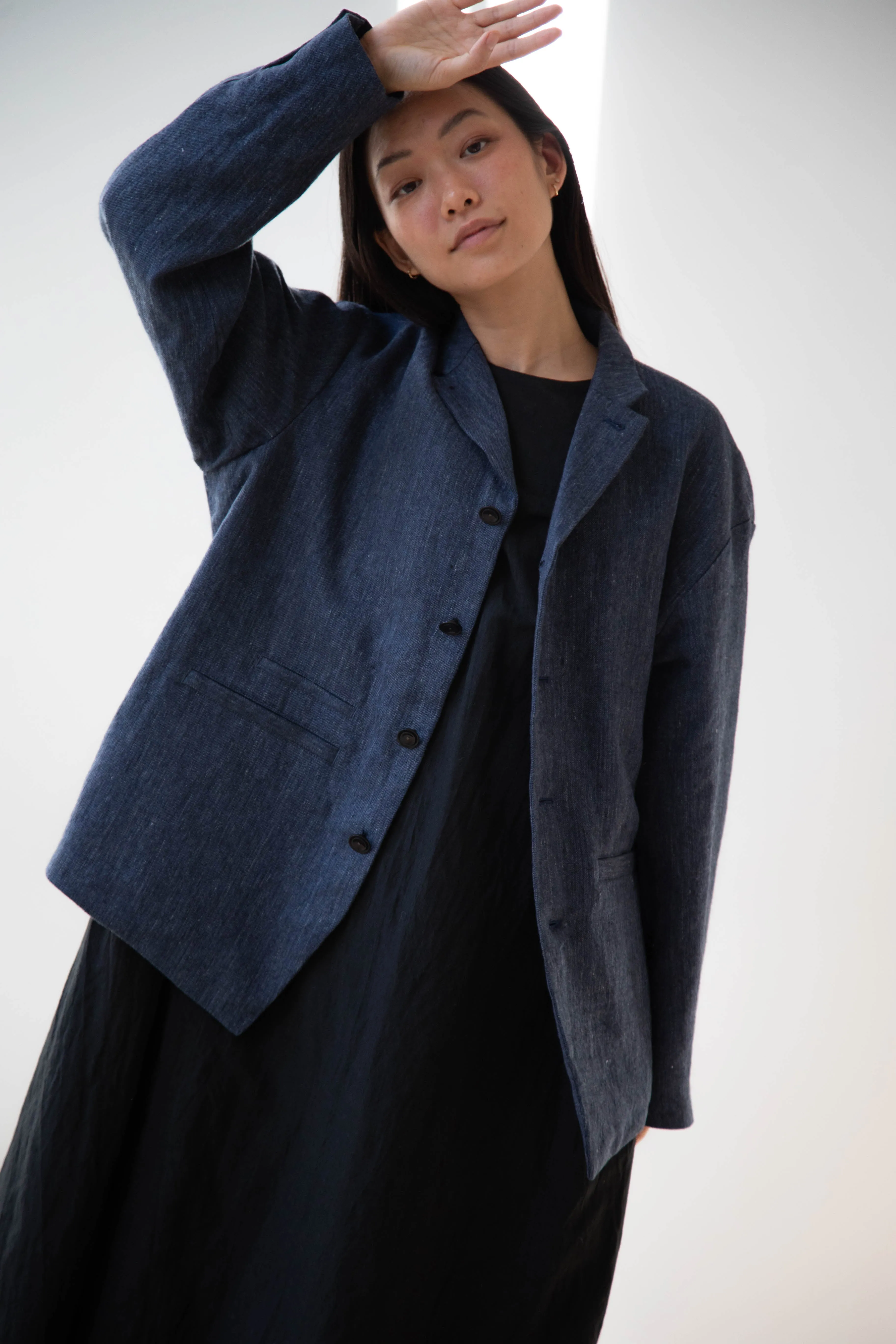 Aseedonclöud | Sankayo Jacket in Indigo Denim Wool