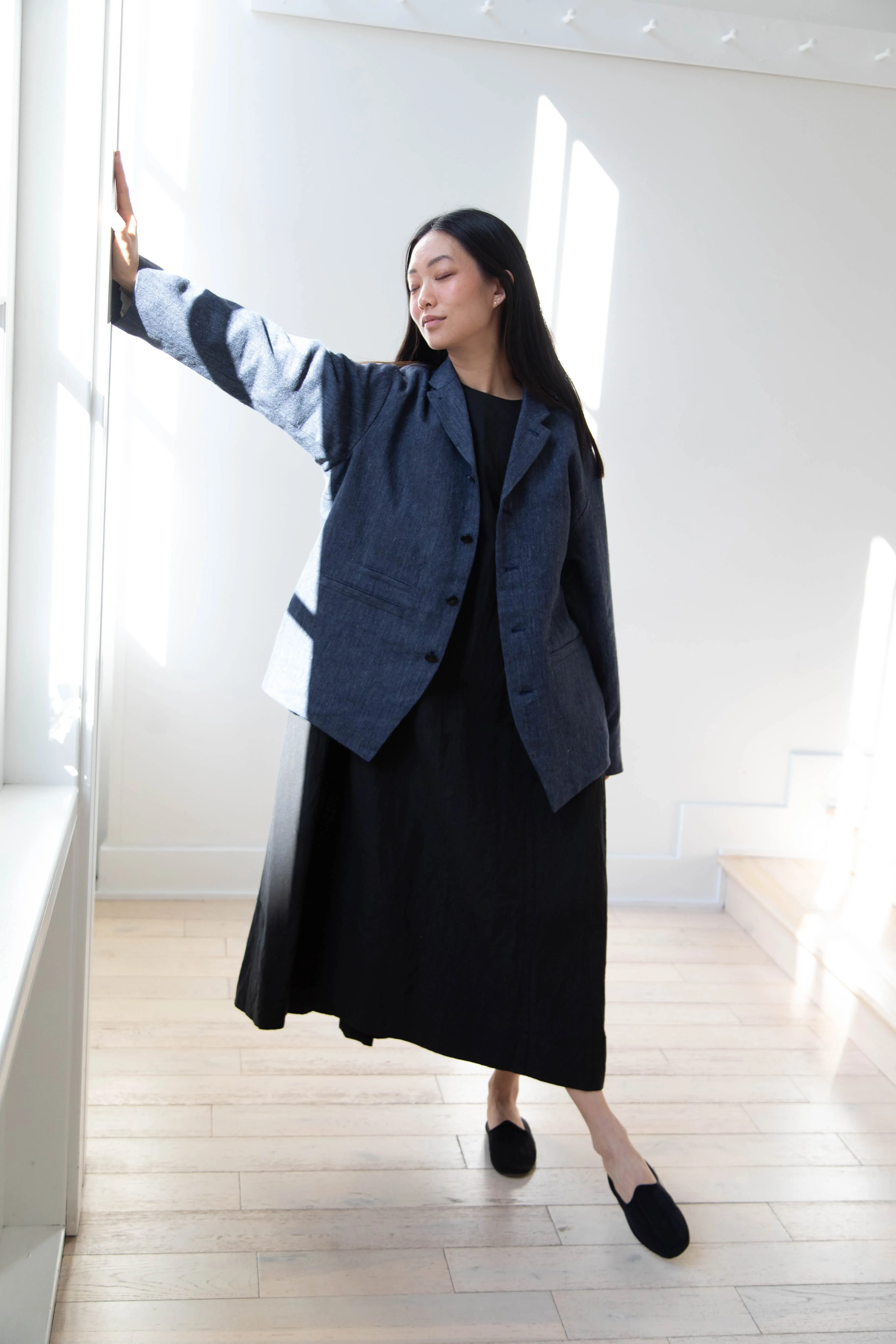 Aseedonclöud | Sankayo Jacket in Indigo Denim Wool