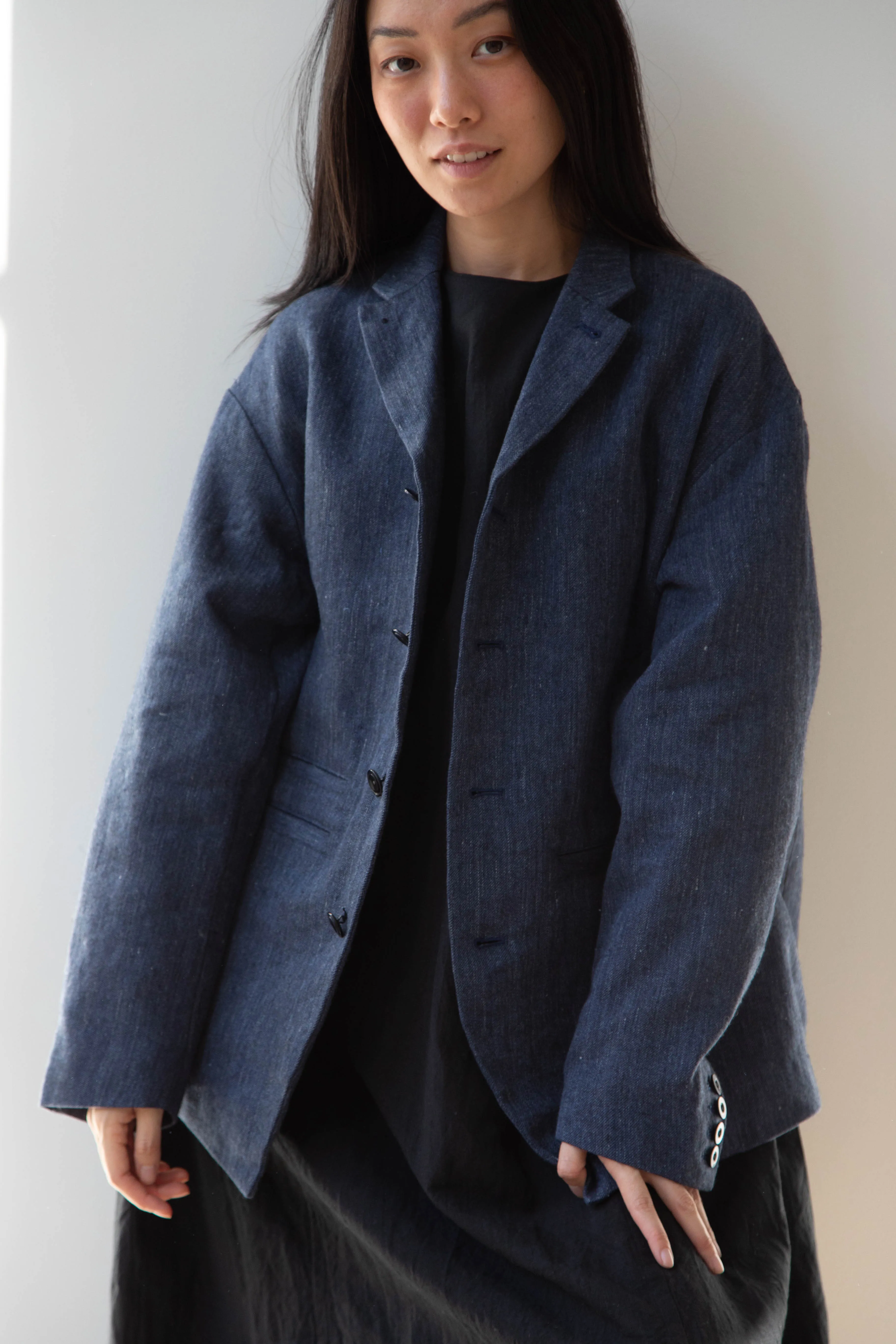 Aseedonclöud | Sankayo Jacket in Indigo Denim Wool