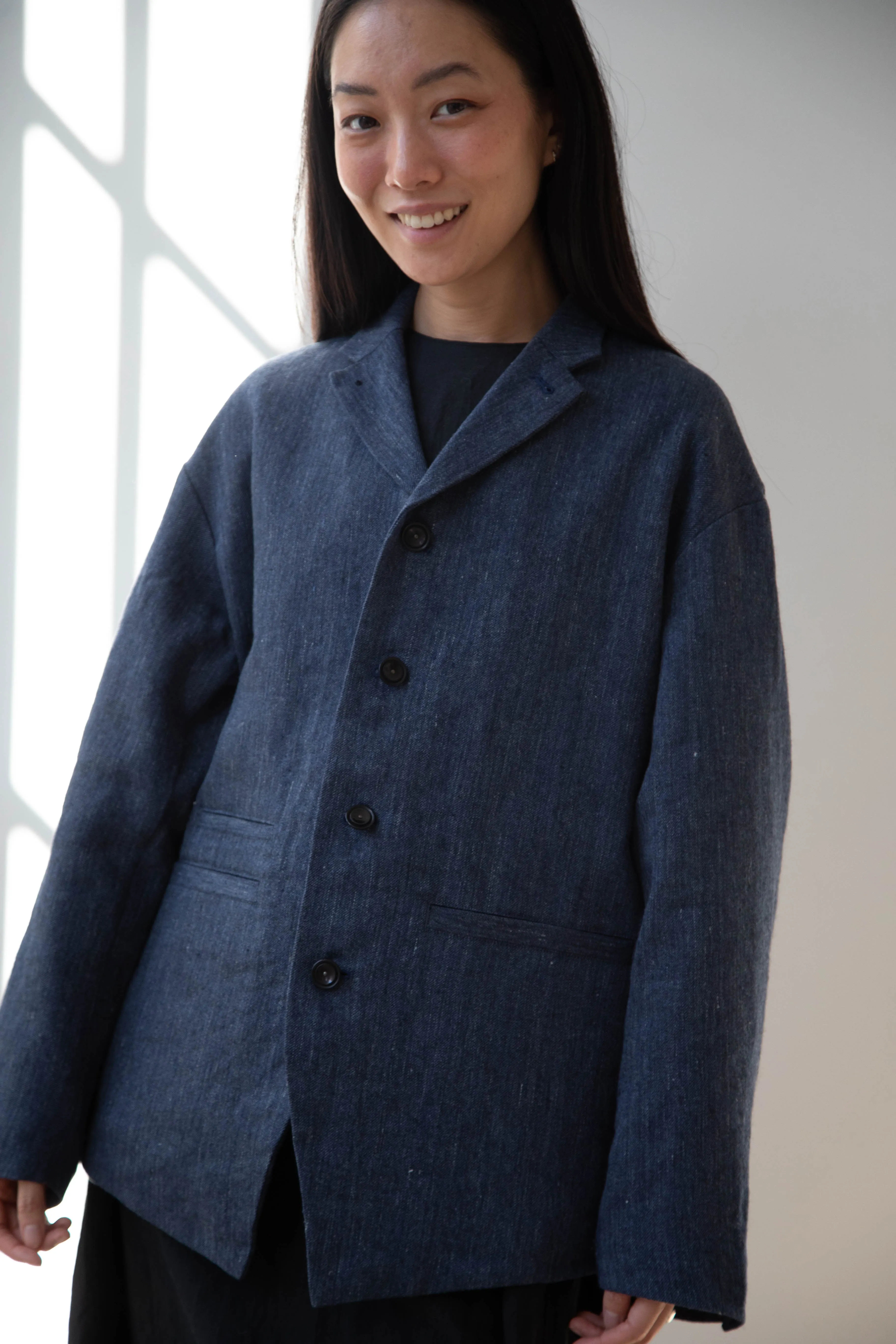 Aseedonclöud | Sankayo Jacket in Indigo Denim Wool