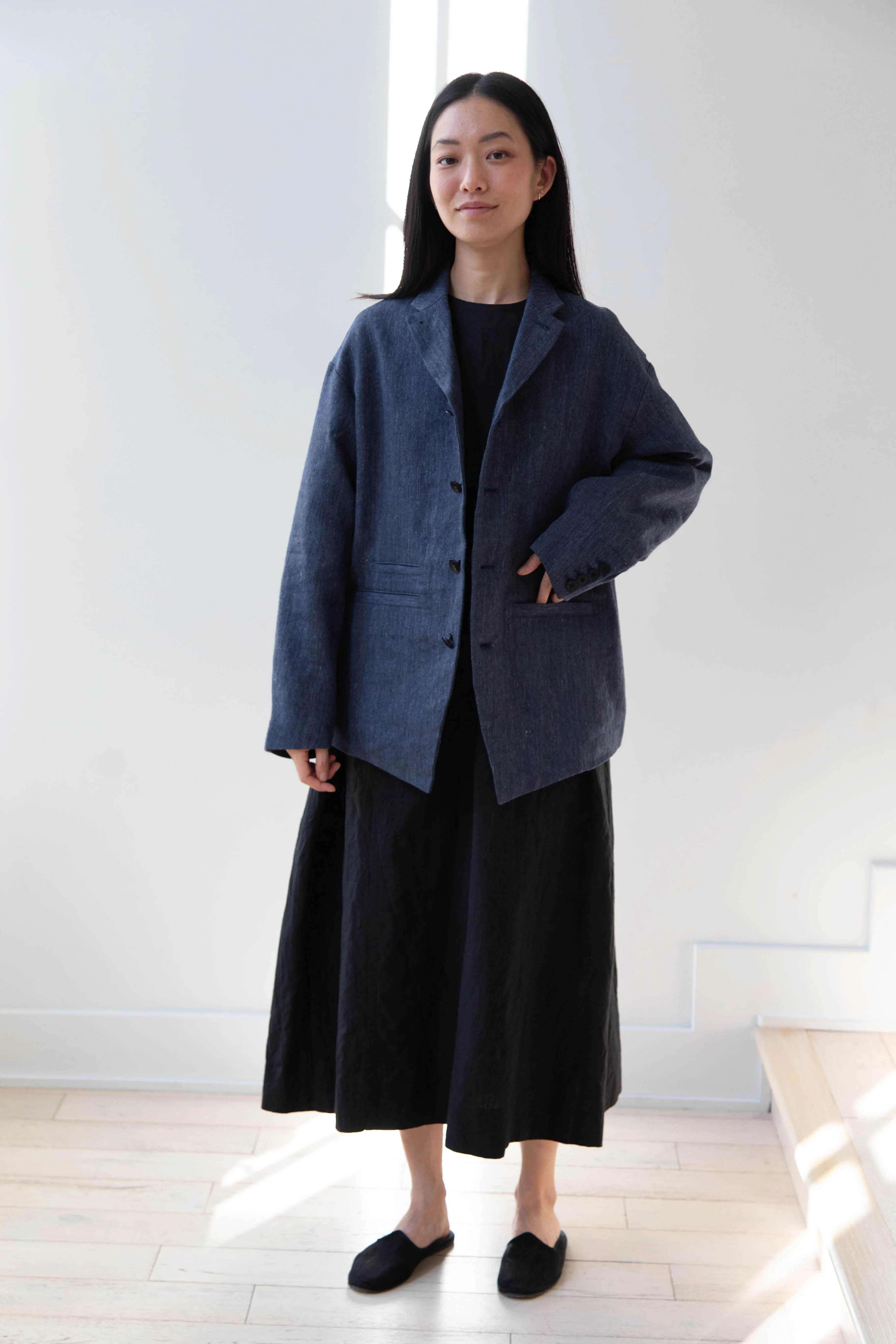 Aseedonclöud | Sankayo Jacket in Indigo Denim Wool