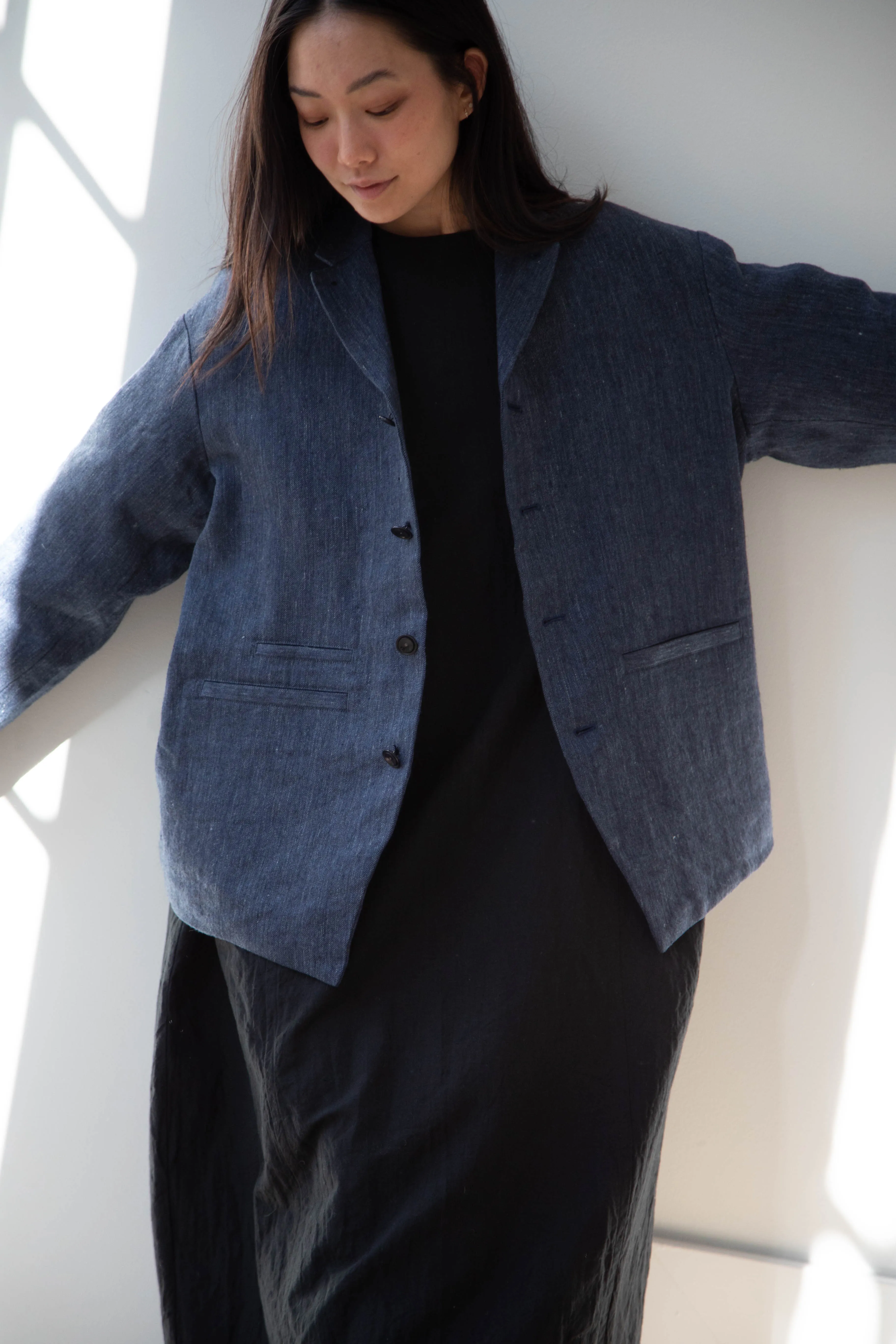 Aseedonclöud | Sankayo Jacket in Indigo Denim Wool