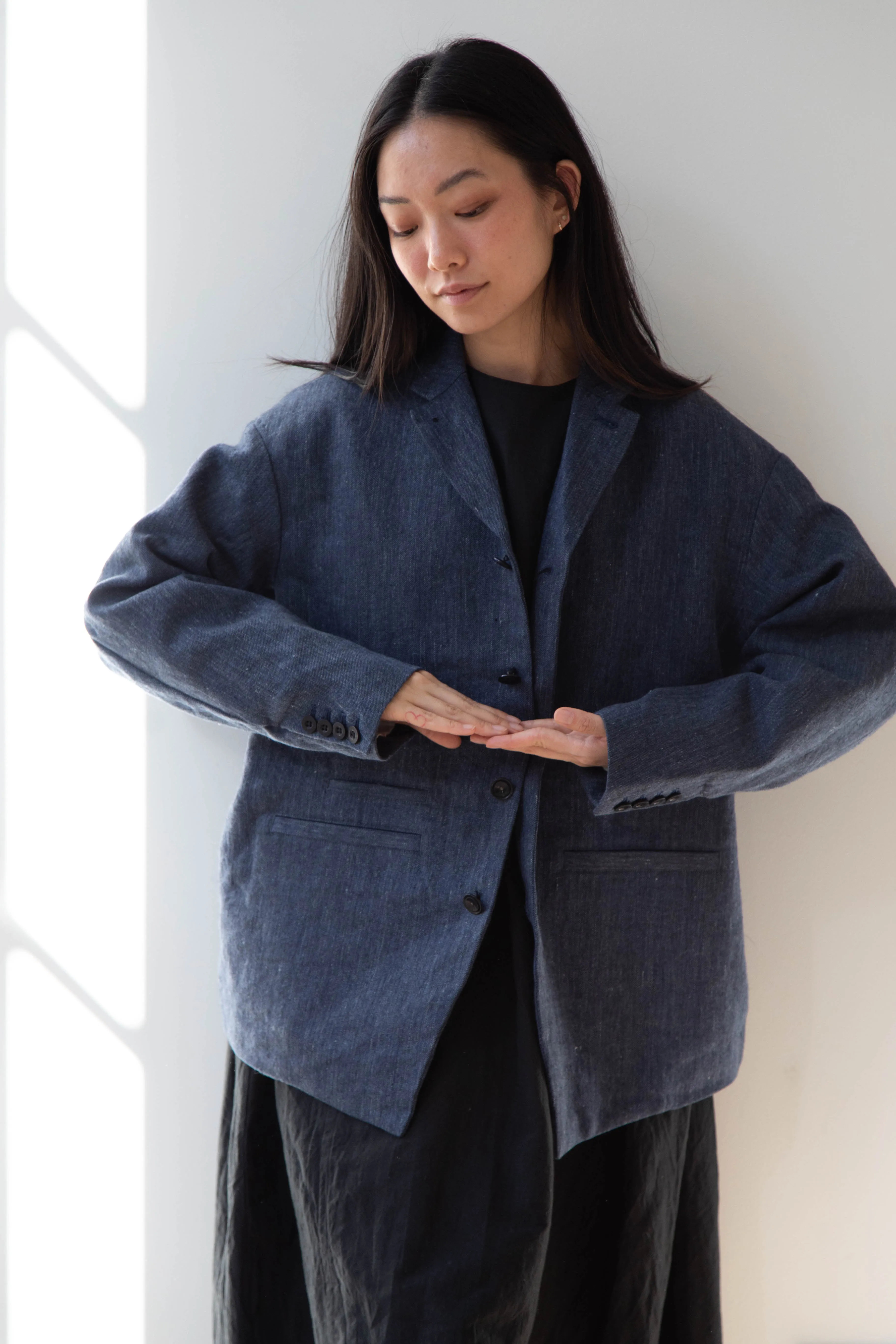 Aseedonclöud | Sankayo Jacket in Indigo Denim Wool