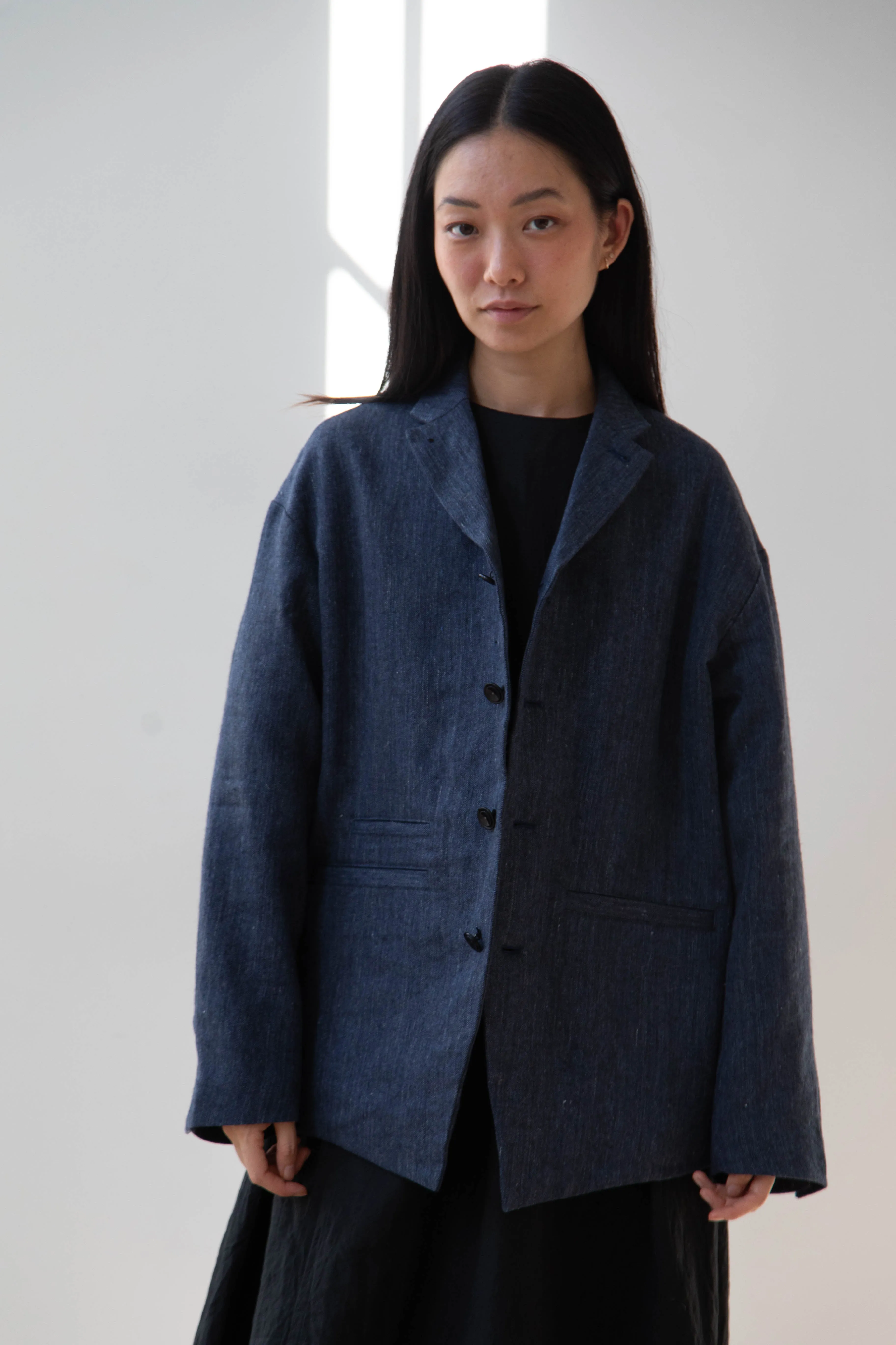 Aseedonclöud | Sankayo Jacket in Indigo Denim Wool