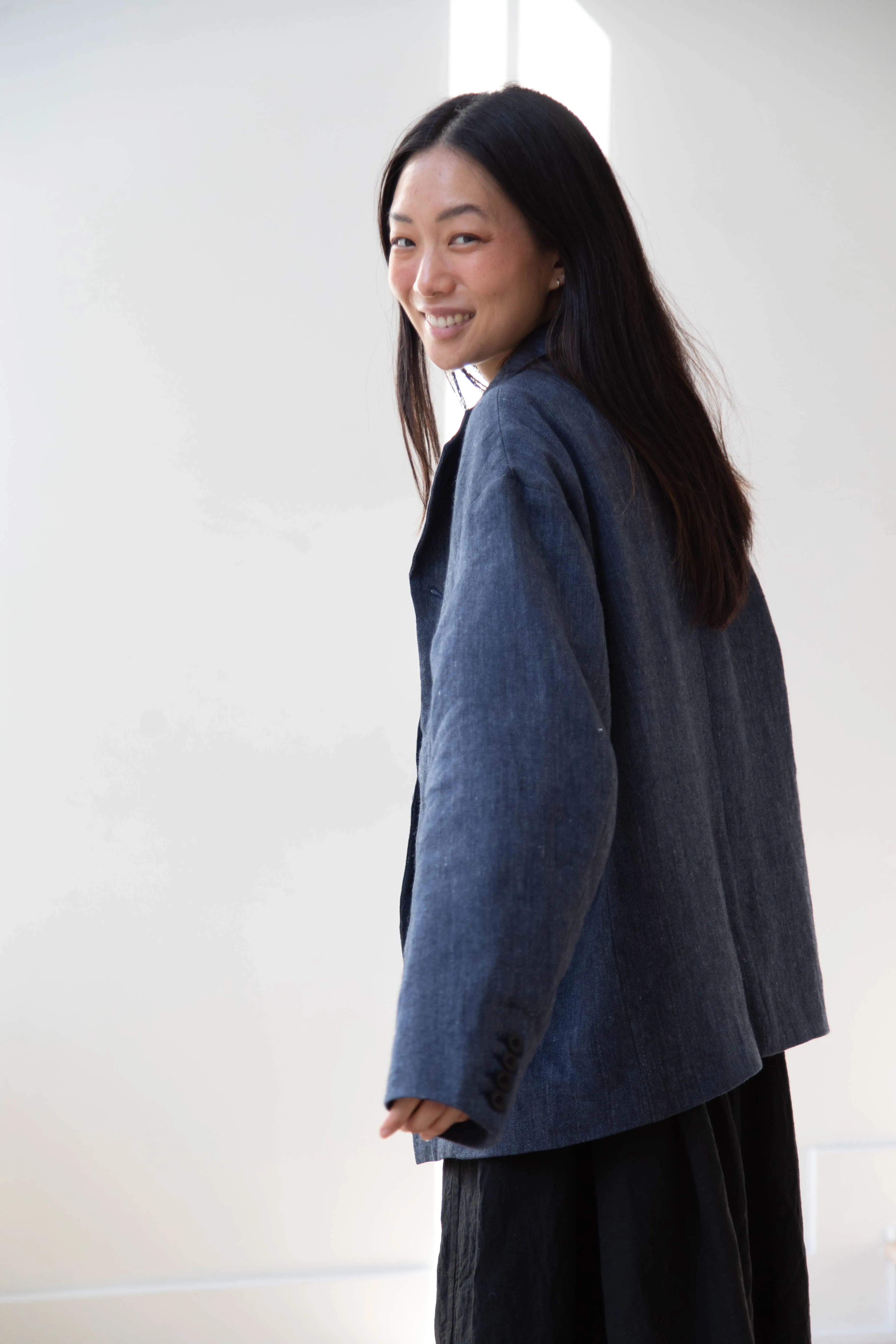 Aseedonclöud | Sankayo Jacket in Indigo Denim Wool