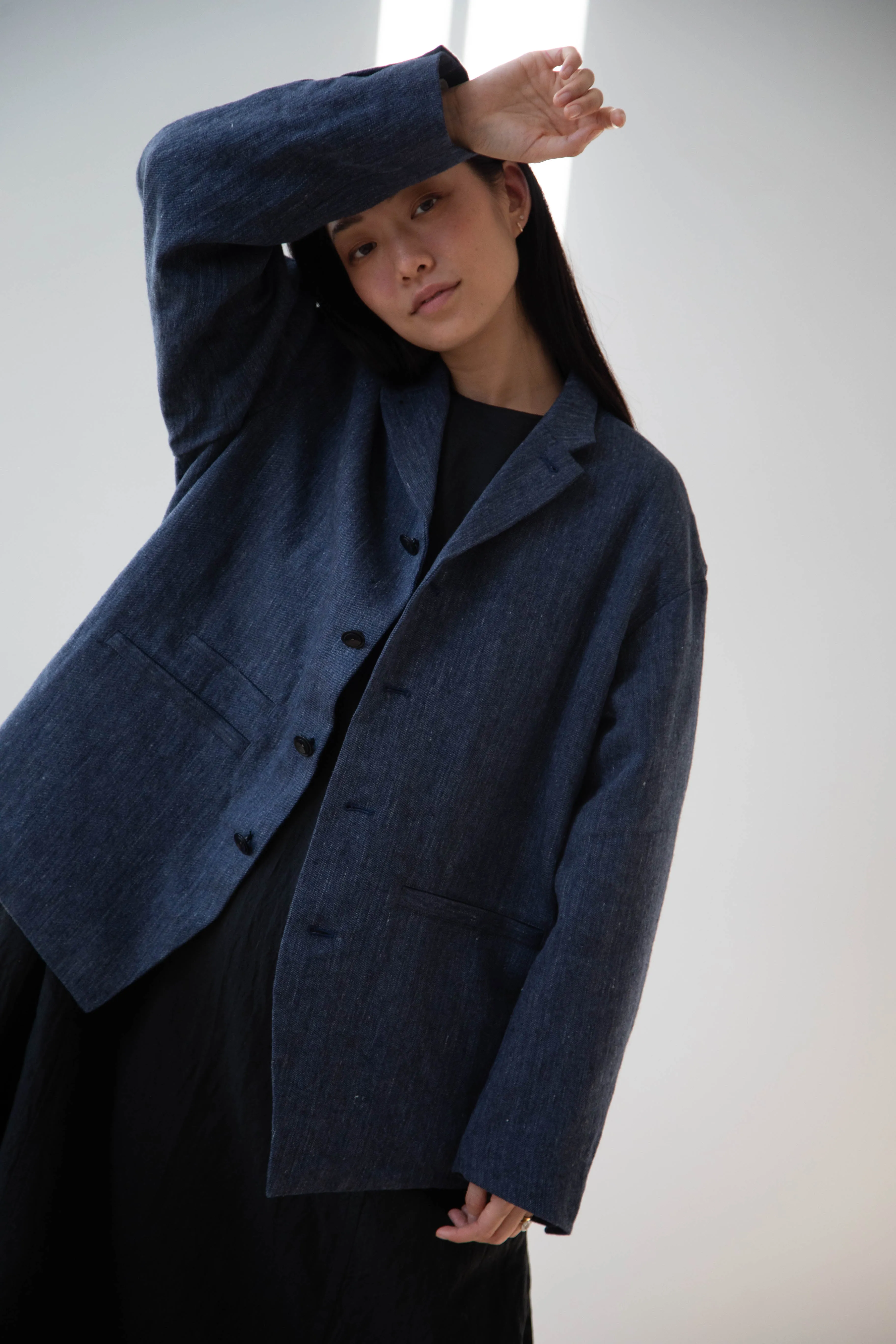 Aseedonclöud | Sankayo Jacket in Indigo Denim Wool