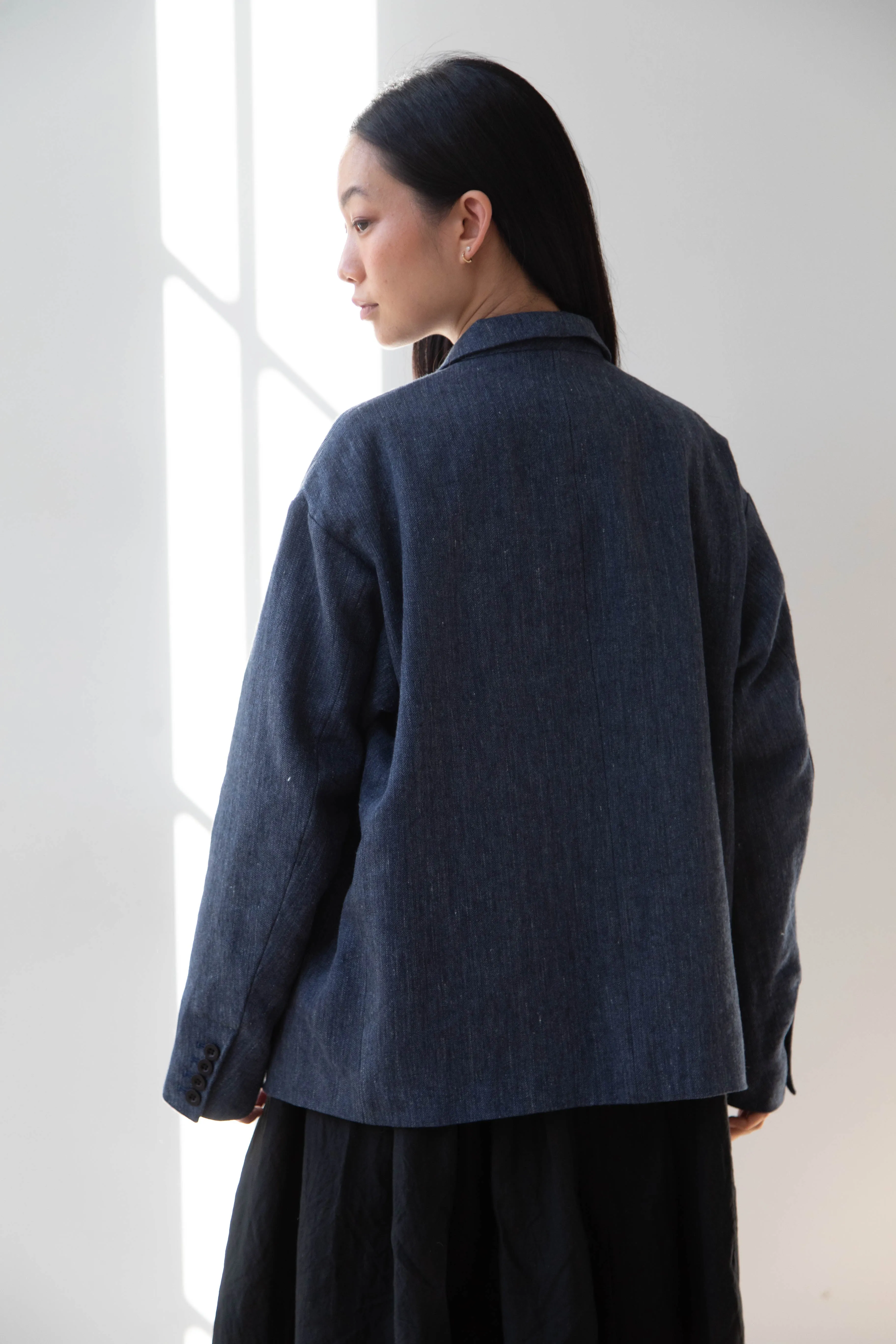 Aseedonclöud | Sankayo Jacket in Indigo Denim Wool