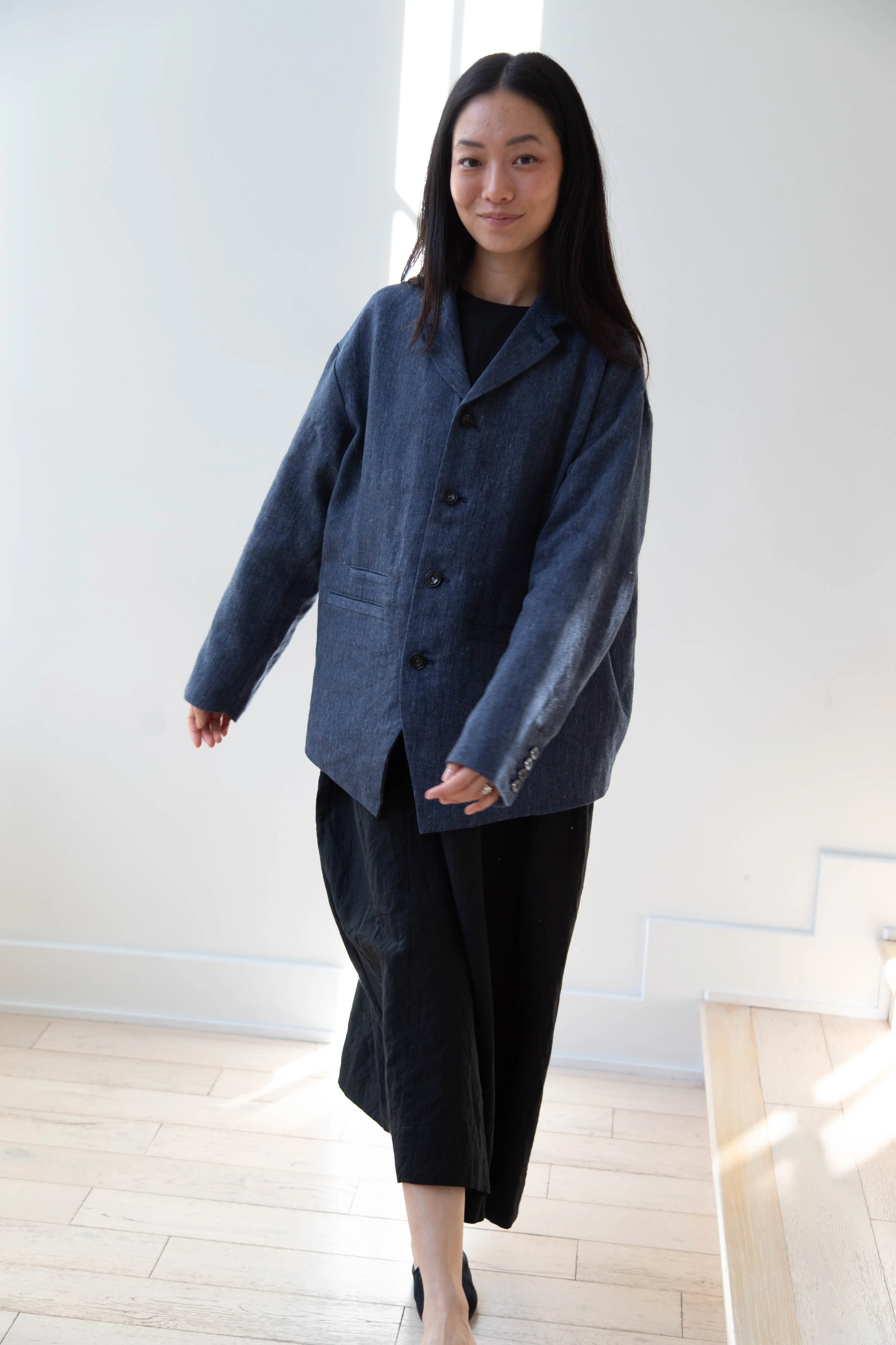 Aseedonclöud | Sankayo Jacket in Indigo Denim Wool