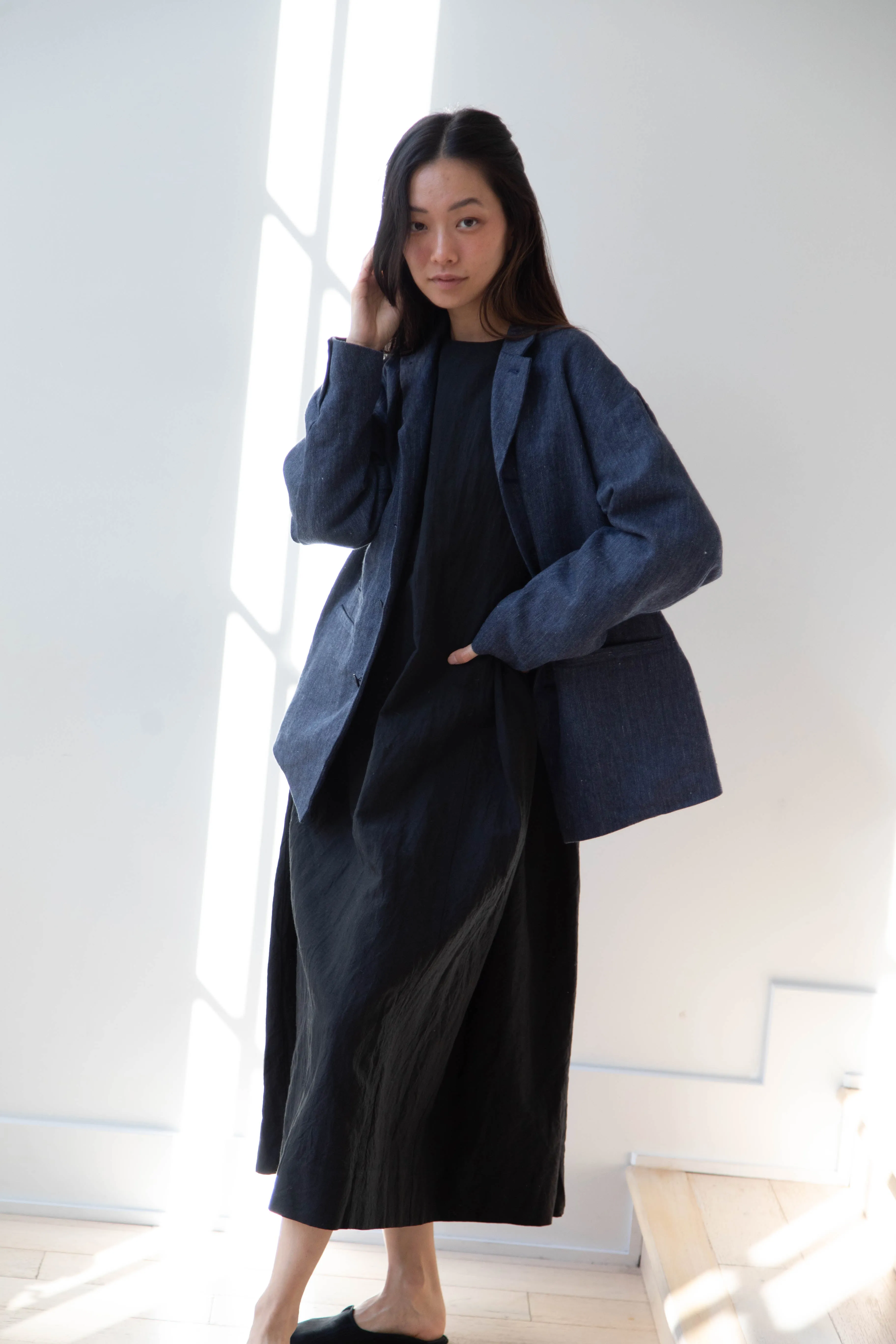 Aseedonclöud | Sankayo Jacket in Indigo Denim Wool