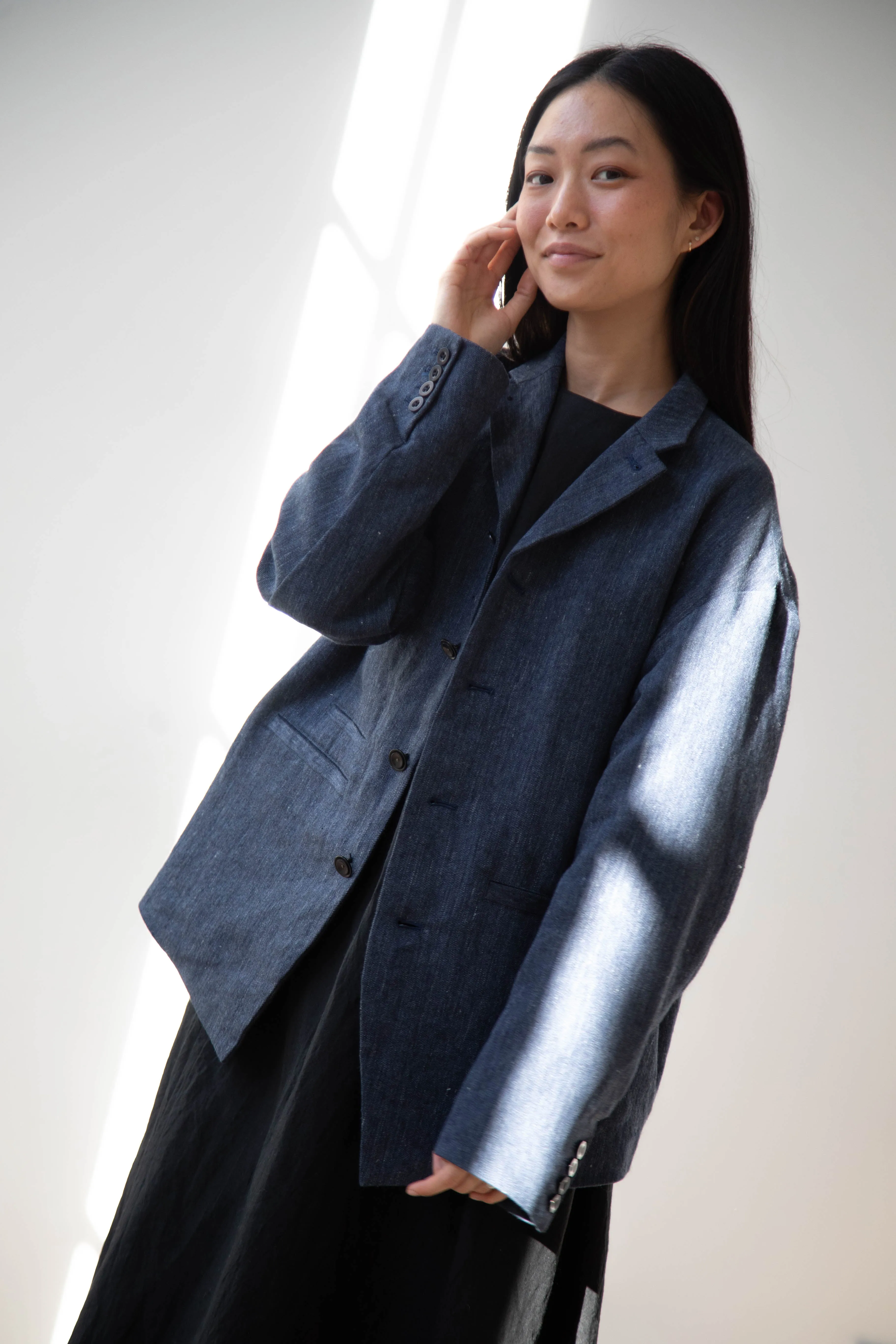 Aseedonclöud | Sankayo Jacket in Indigo Denim Wool