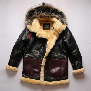 B-7 Arctic Shearling Parka with Detachable Hood – WWII Inspired Warmth