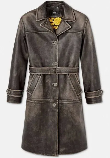 BAROCCO BRUSHED LEATHER TRENCH COAT