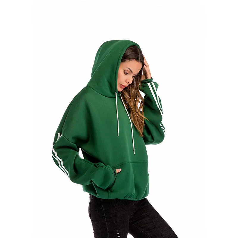 Bat Sleeve Hoodie Thicken Sweatshirt Plus Velvet