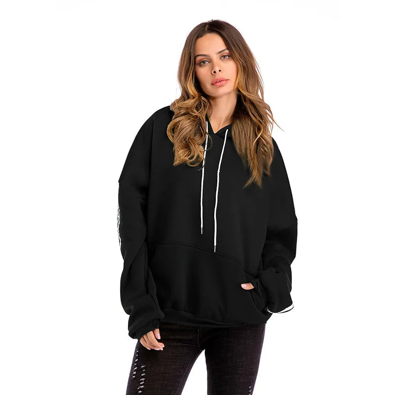 Bat Sleeve Hoodie Thicken Sweatshirt Plus Velvet