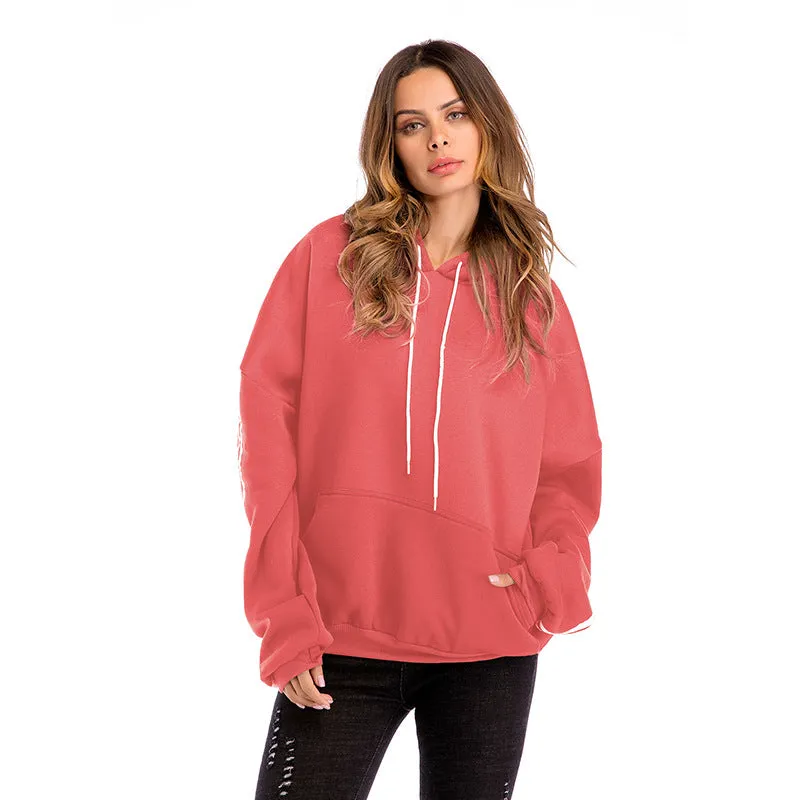 Bat Sleeve Hoodie Thicken Sweatshirt Plus Velvet