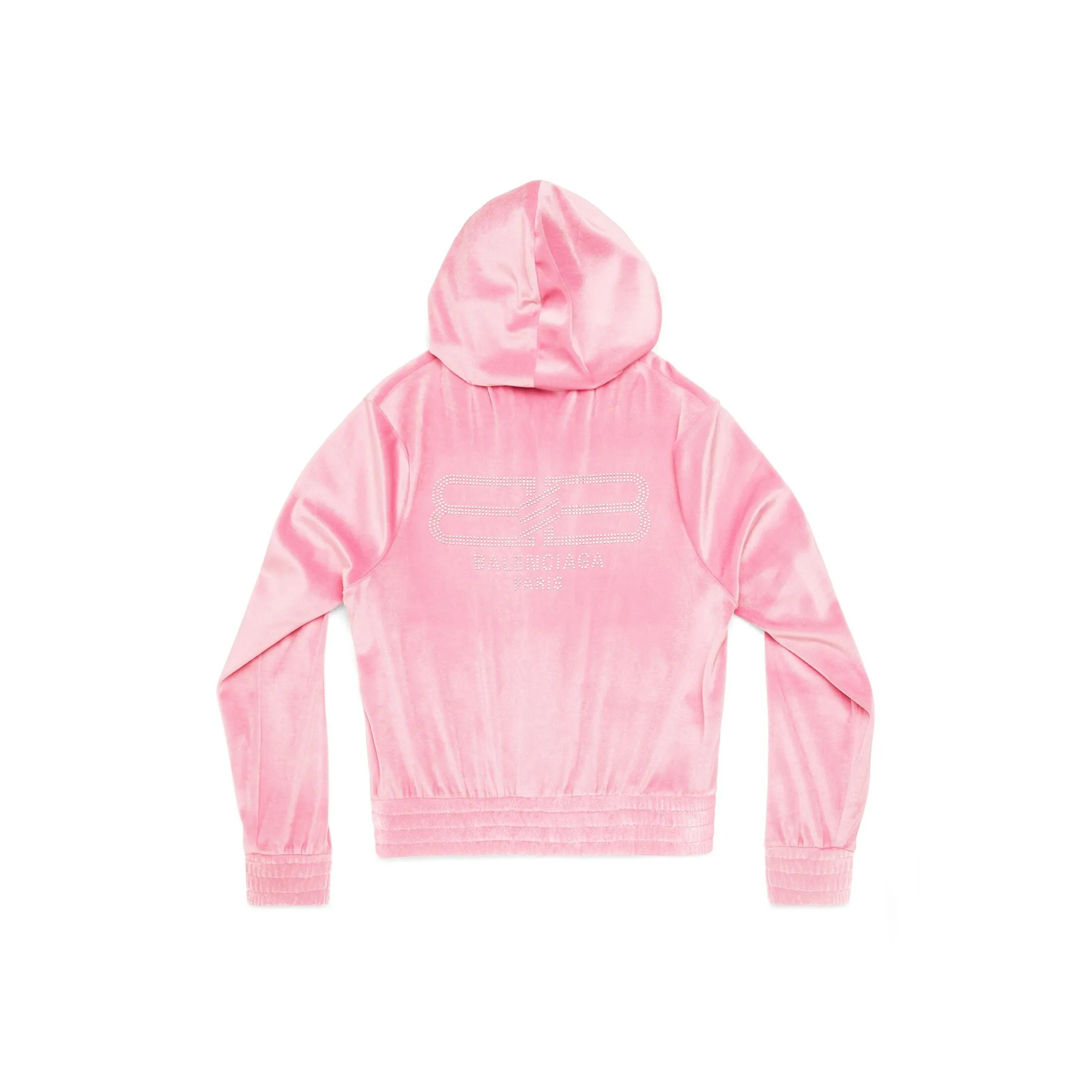 BB PARIS STRASS ZIP-UP HOODIE FITTED IN PINK