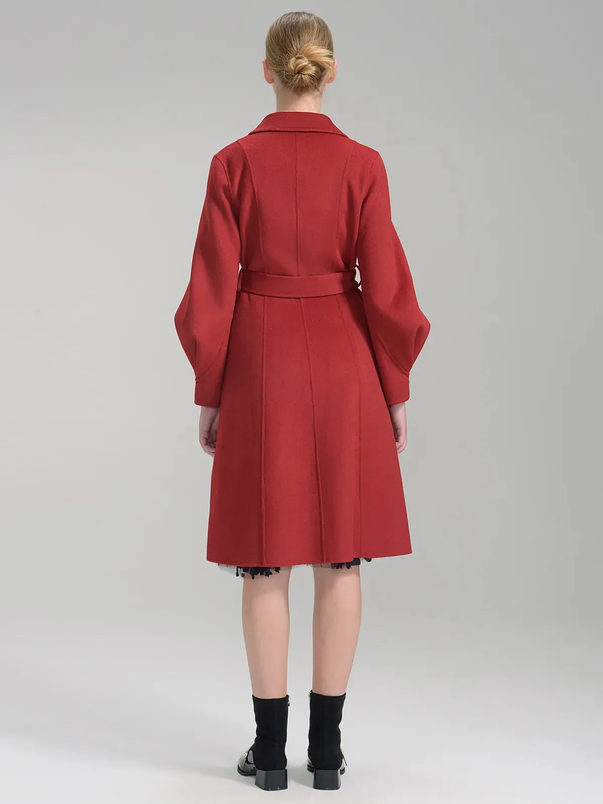 Belted Single Breasted Wool Coat