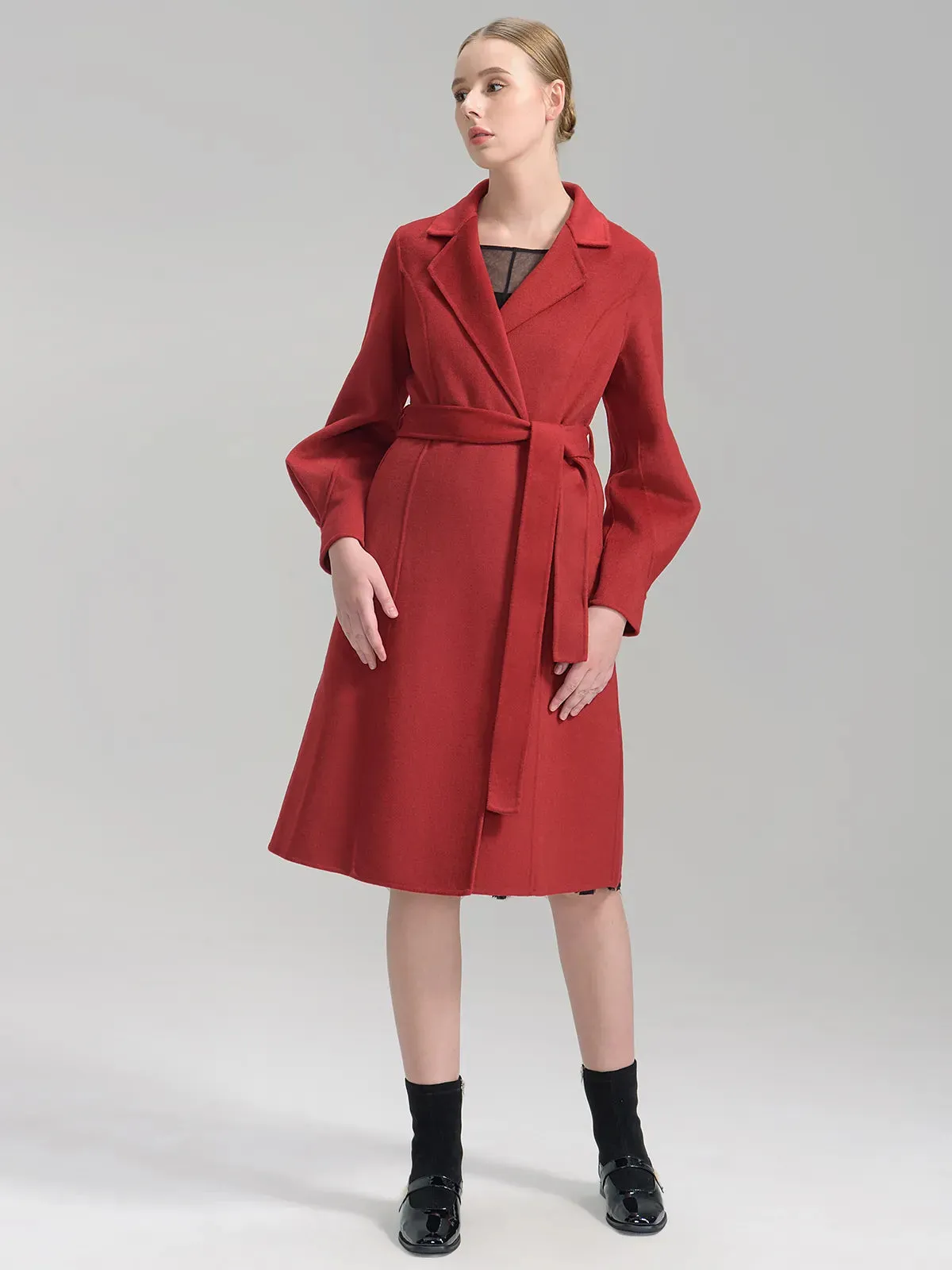 Belted Single Breasted Wool Coat