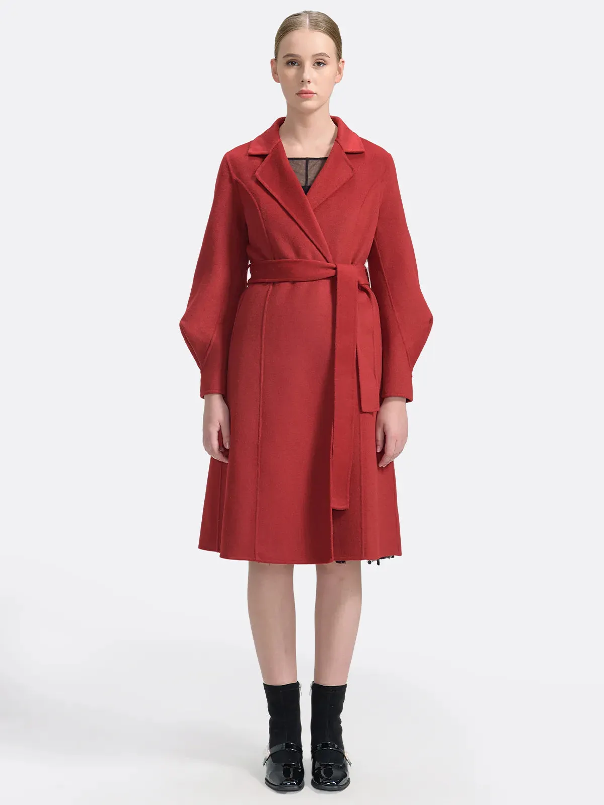 Belted Single Breasted Wool Coat