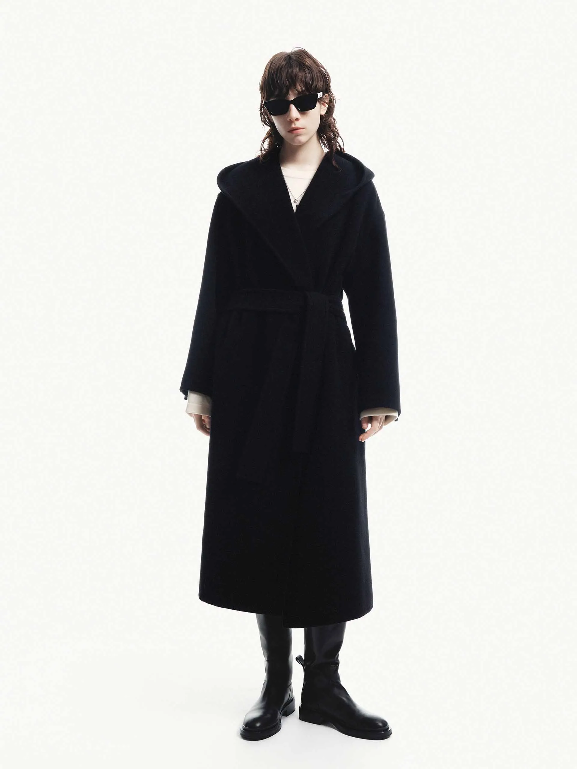 Belted Wool Long Coat