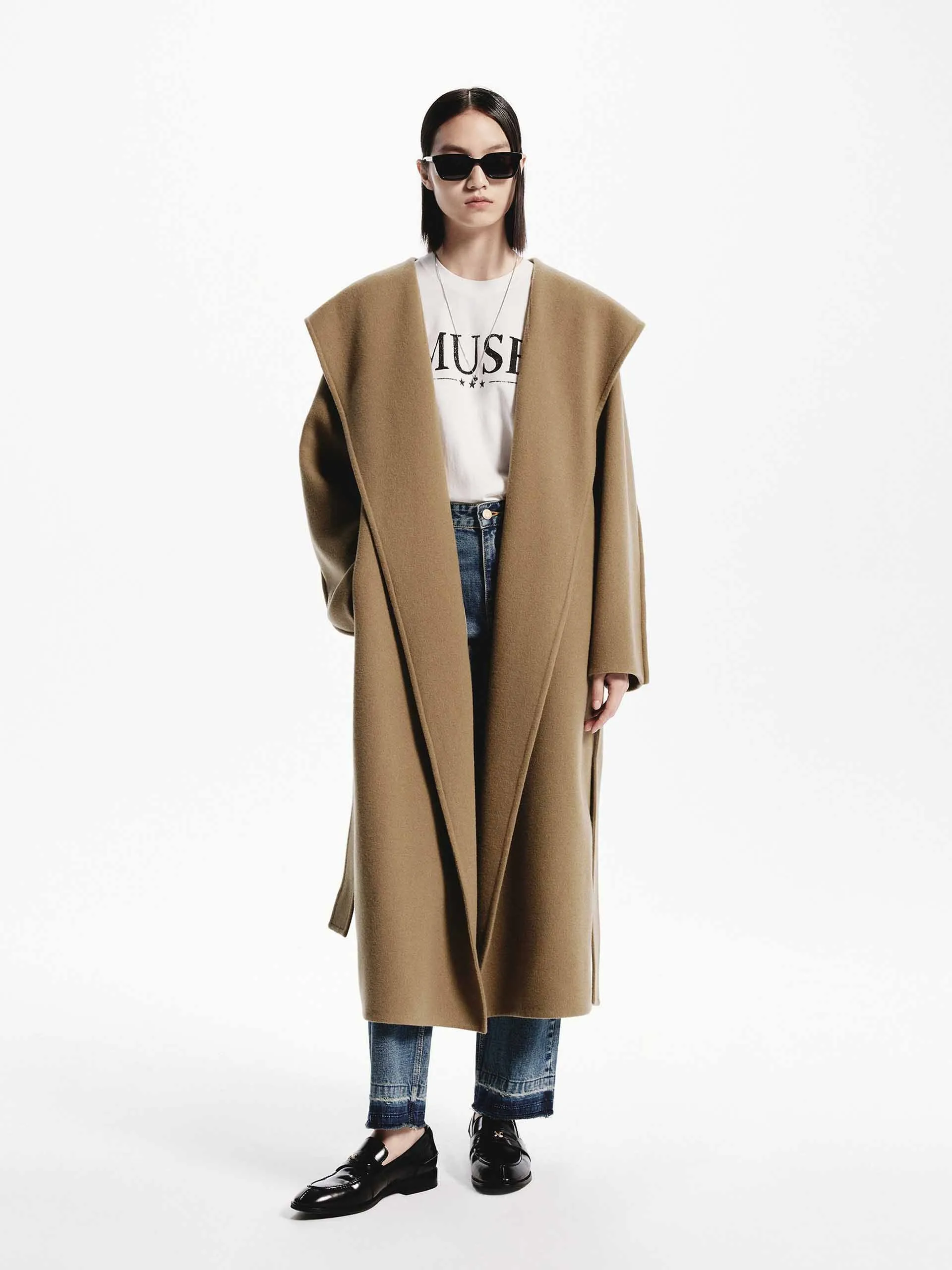 Belted Wool Long Coat