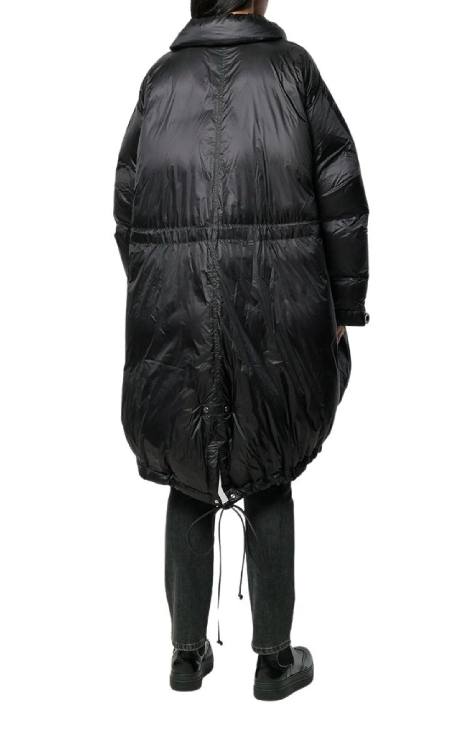 Black Down High Neck Padded Parka