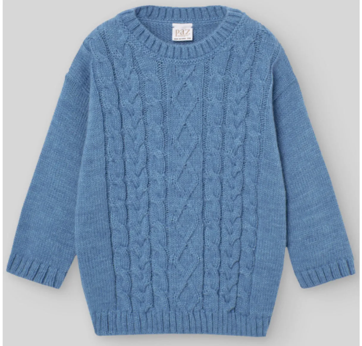 Blue Cable Knit Pullover