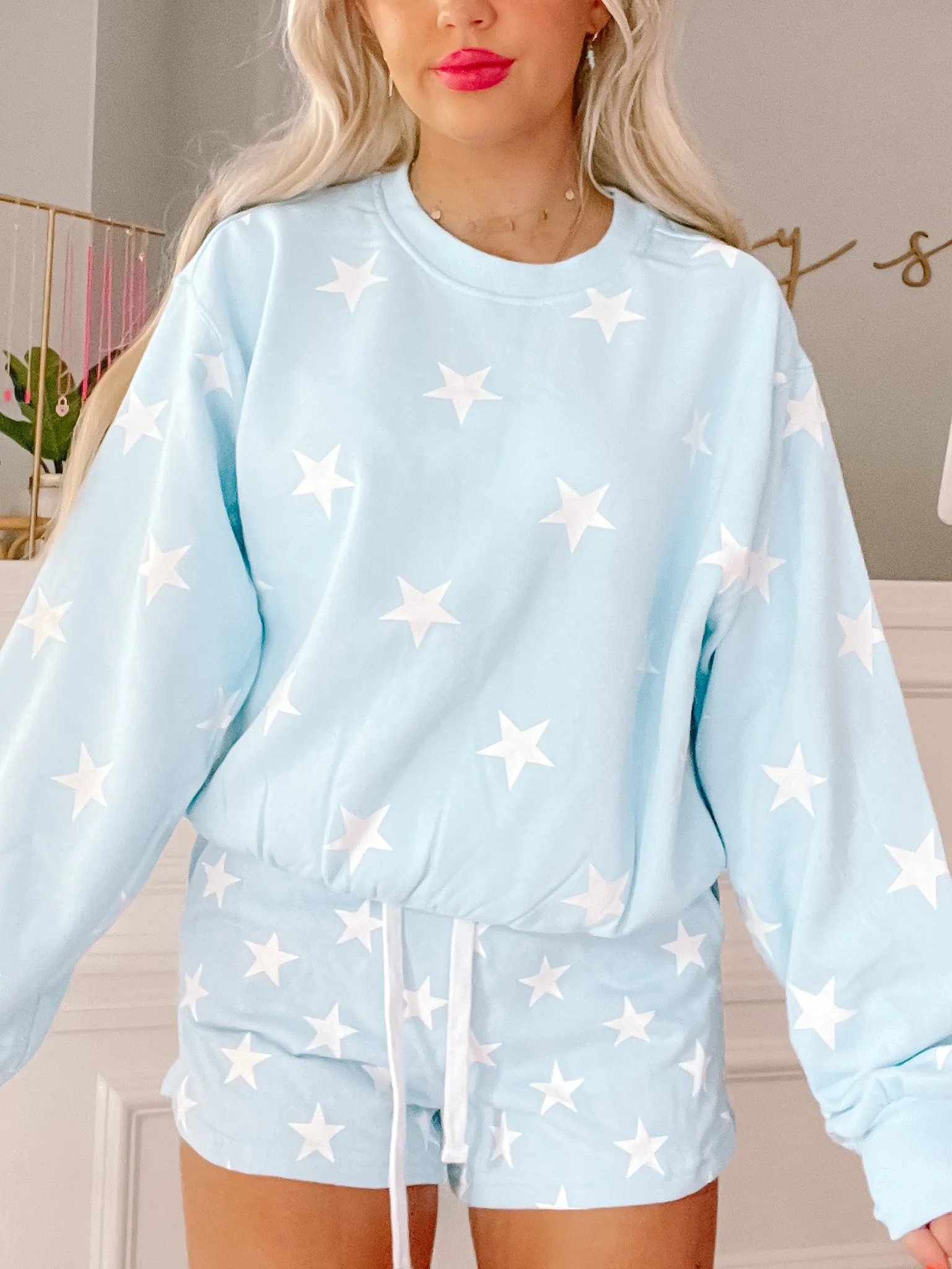 Blue Stargazer Star Crewneck Sweatshirt