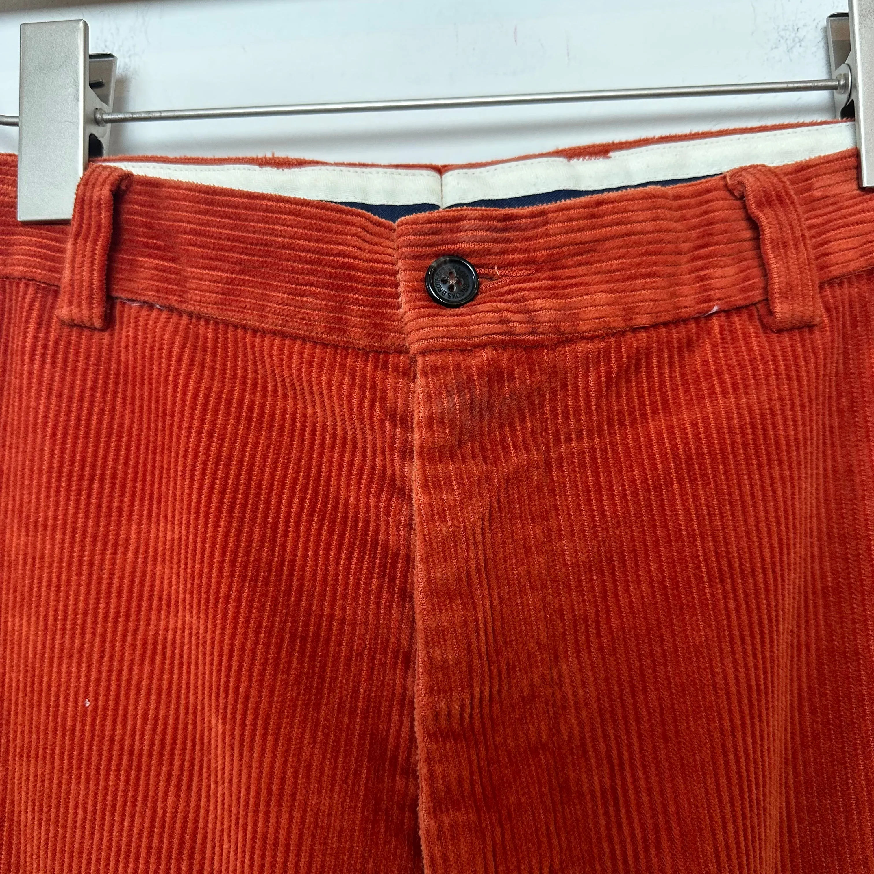 Brooks Brothers Hudson Corduroy Trouser Pants Chinos Wide Wale Rust Orange 34 X 30