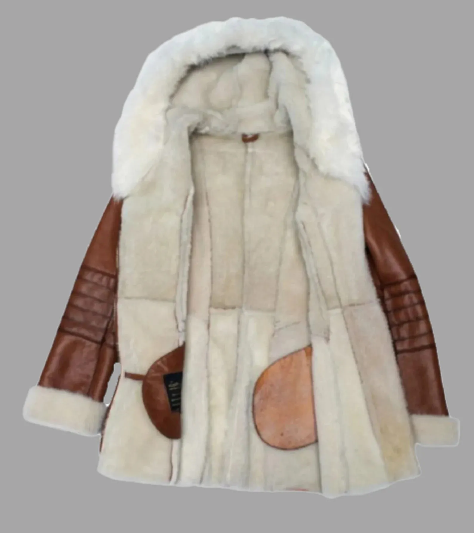 Brown Leather Jacket With Fur