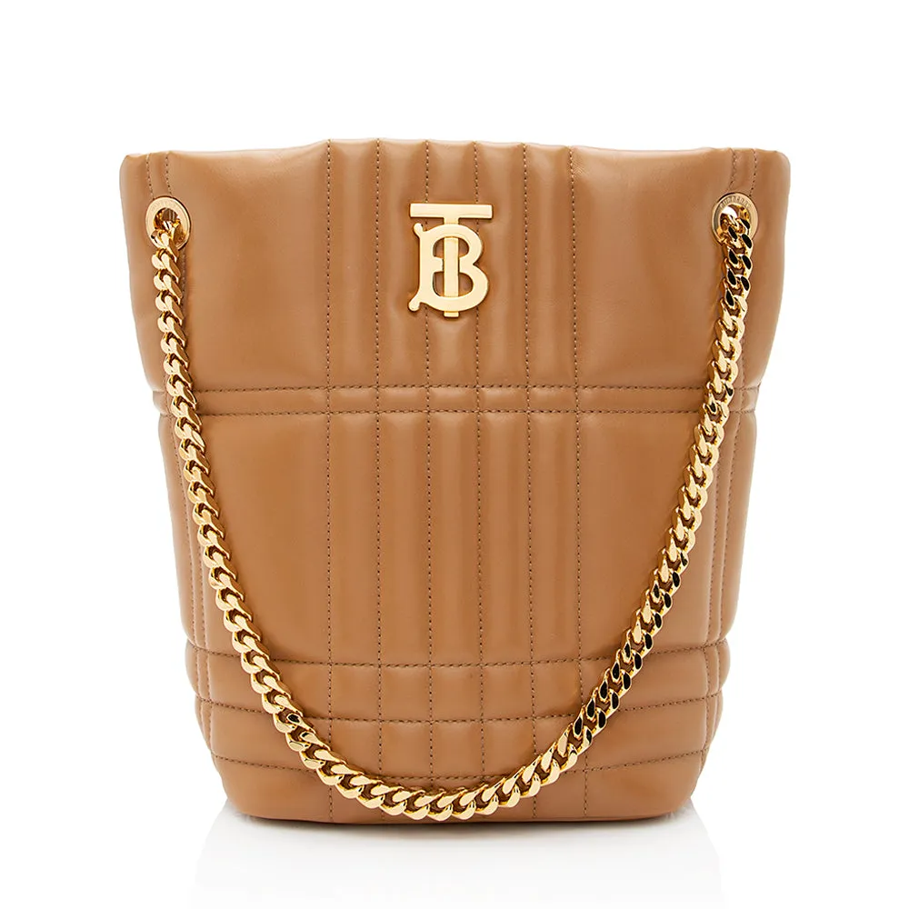 Burberry Quilted Lambskin Lola Small Bucket Bag (SHF-21197)