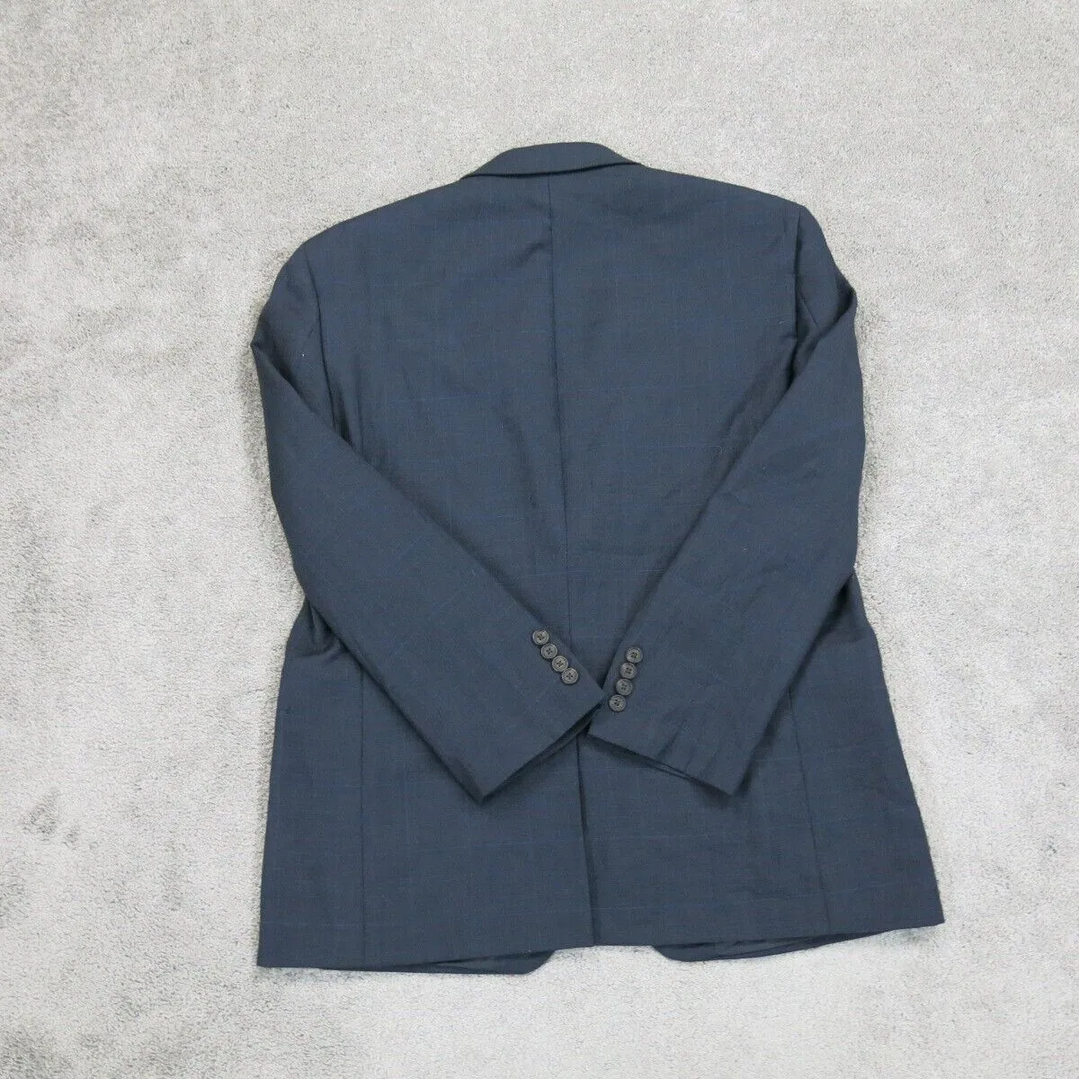 Calvin Klein Mens Single Breasted Wool Blazer Jacket 3/4 Sleeves Blue Size 42