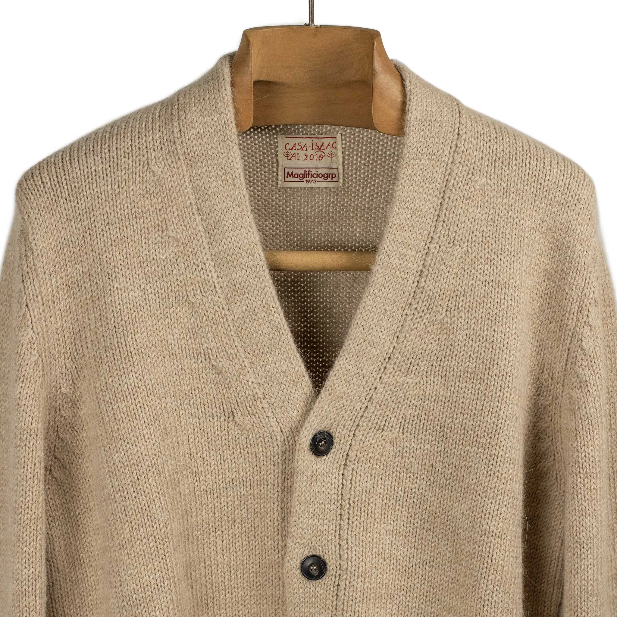 Cardigan in Light Camel merino alpaca mix