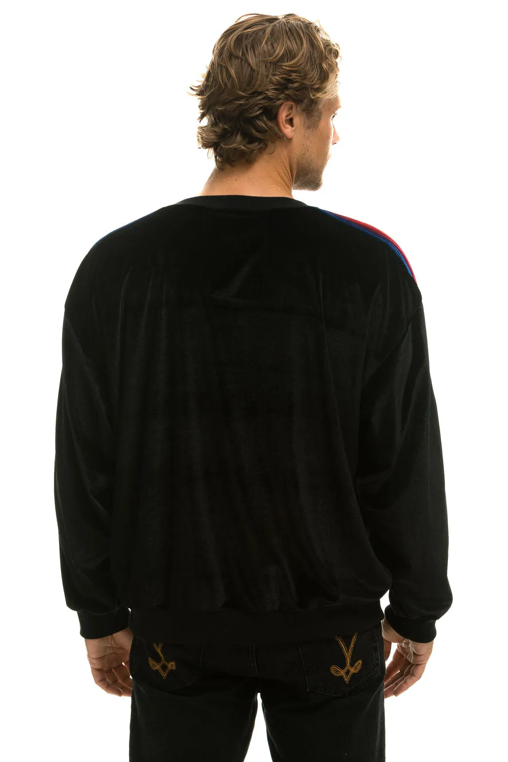 CLASSIC VELVET RELAXED SWEATSHIRT - BLACK