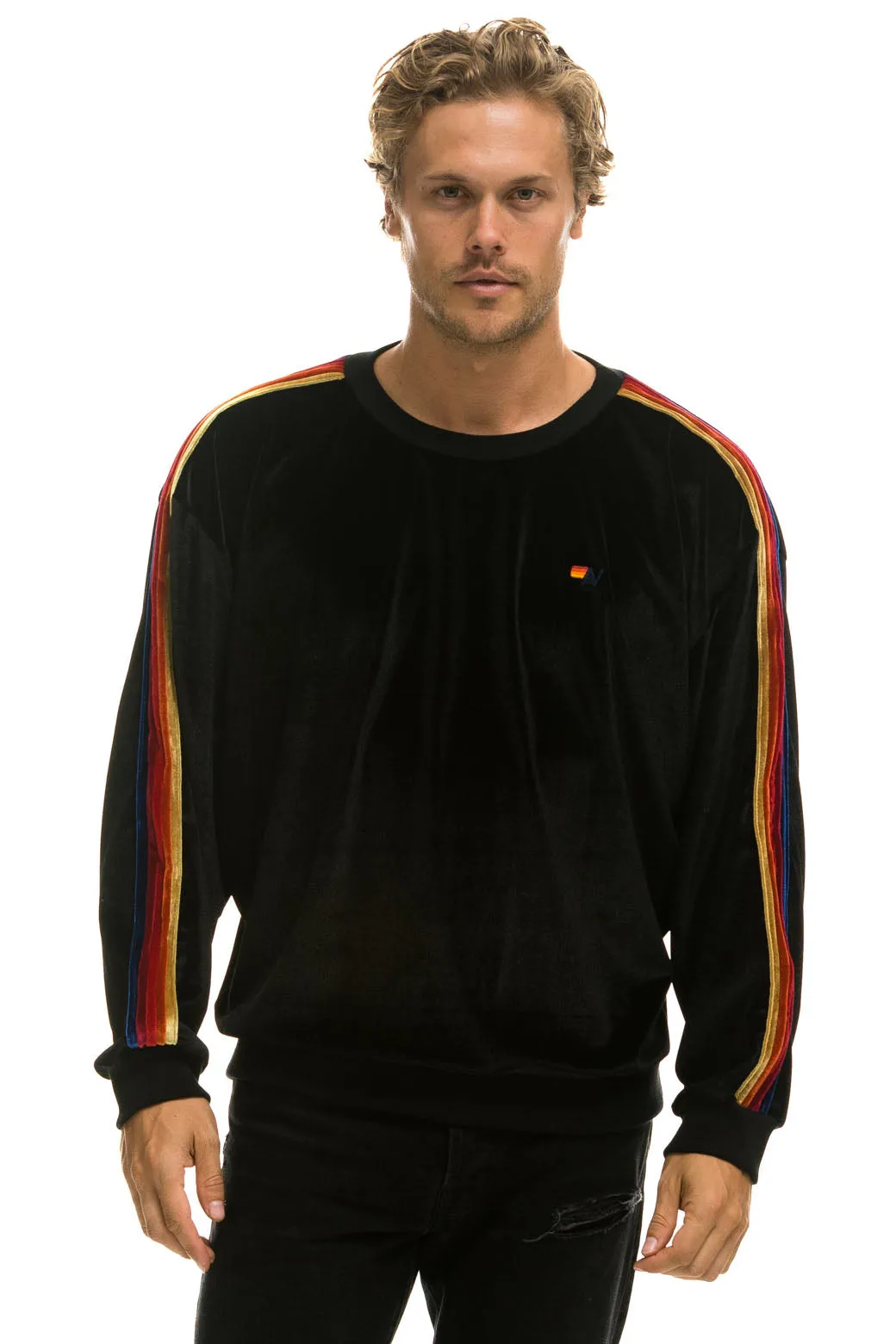 CLASSIC VELVET RELAXED SWEATSHIRT - BLACK