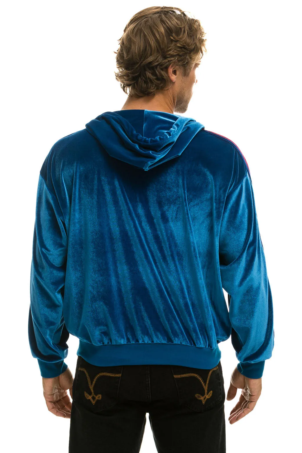 CLASSIC VELVET RELAXED ZIP HOODIE - VINTAGE BLUE