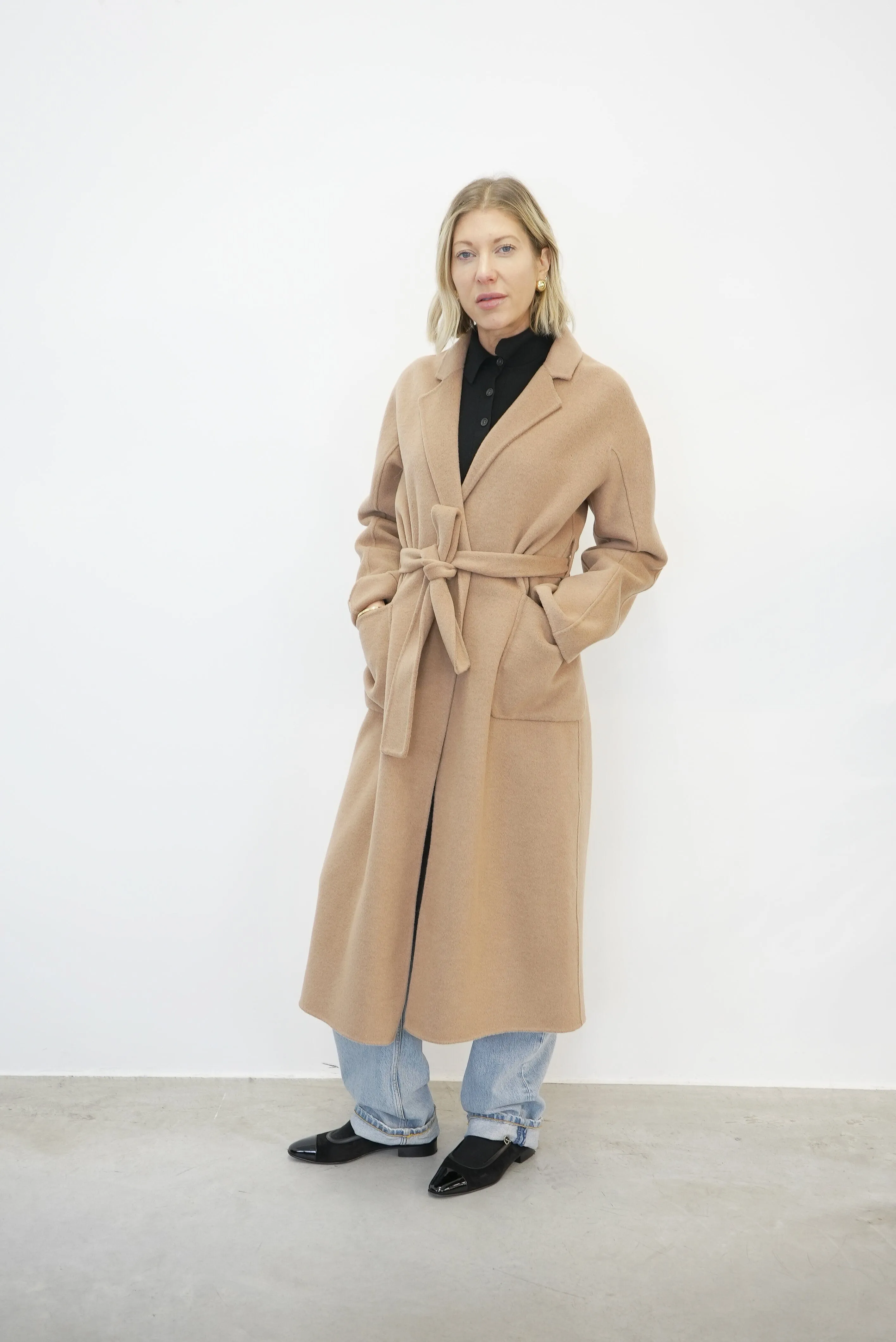 CLAUDINE LONG COAT IN DARK CAMEL