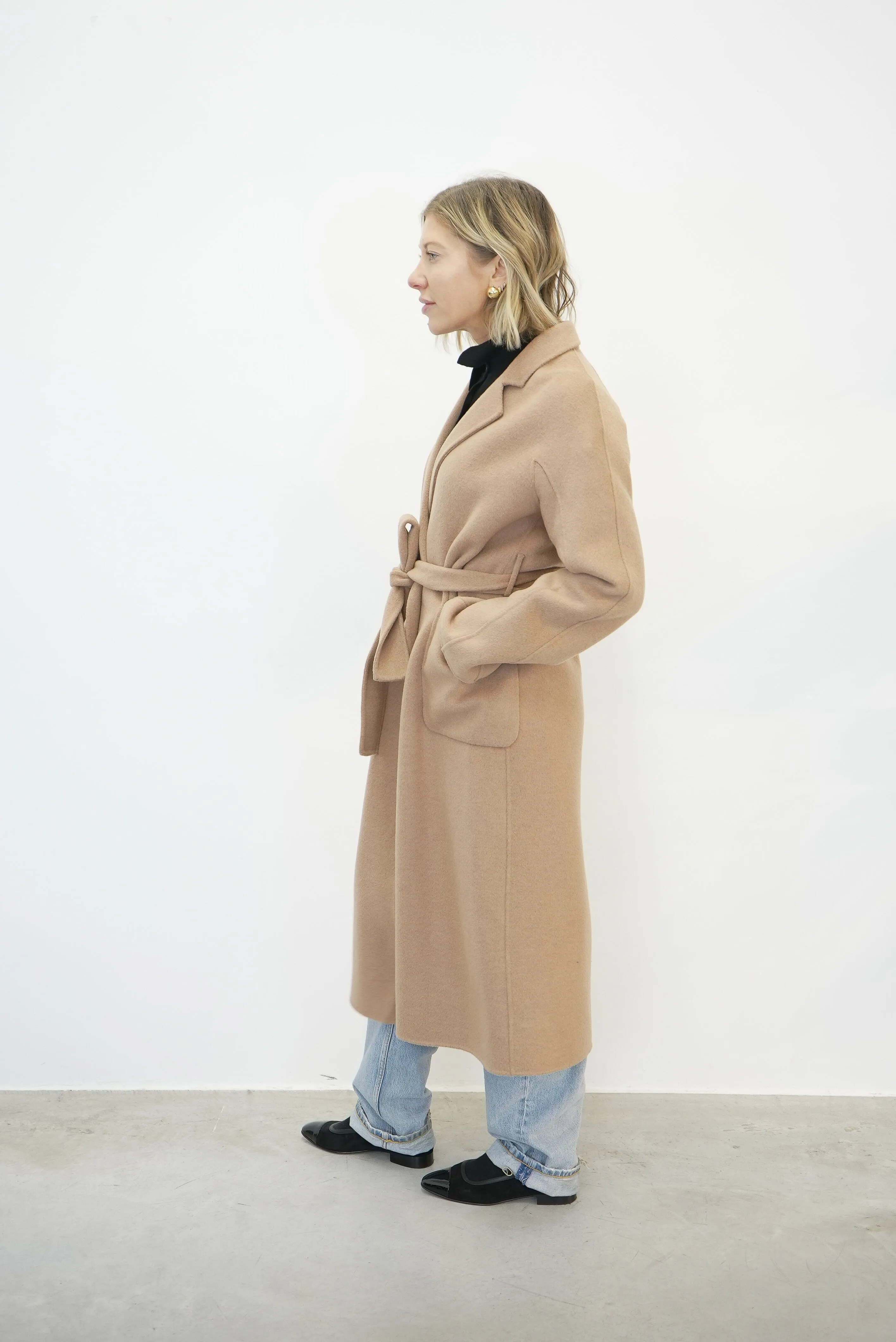 CLAUDINE LONG COAT IN DARK CAMEL