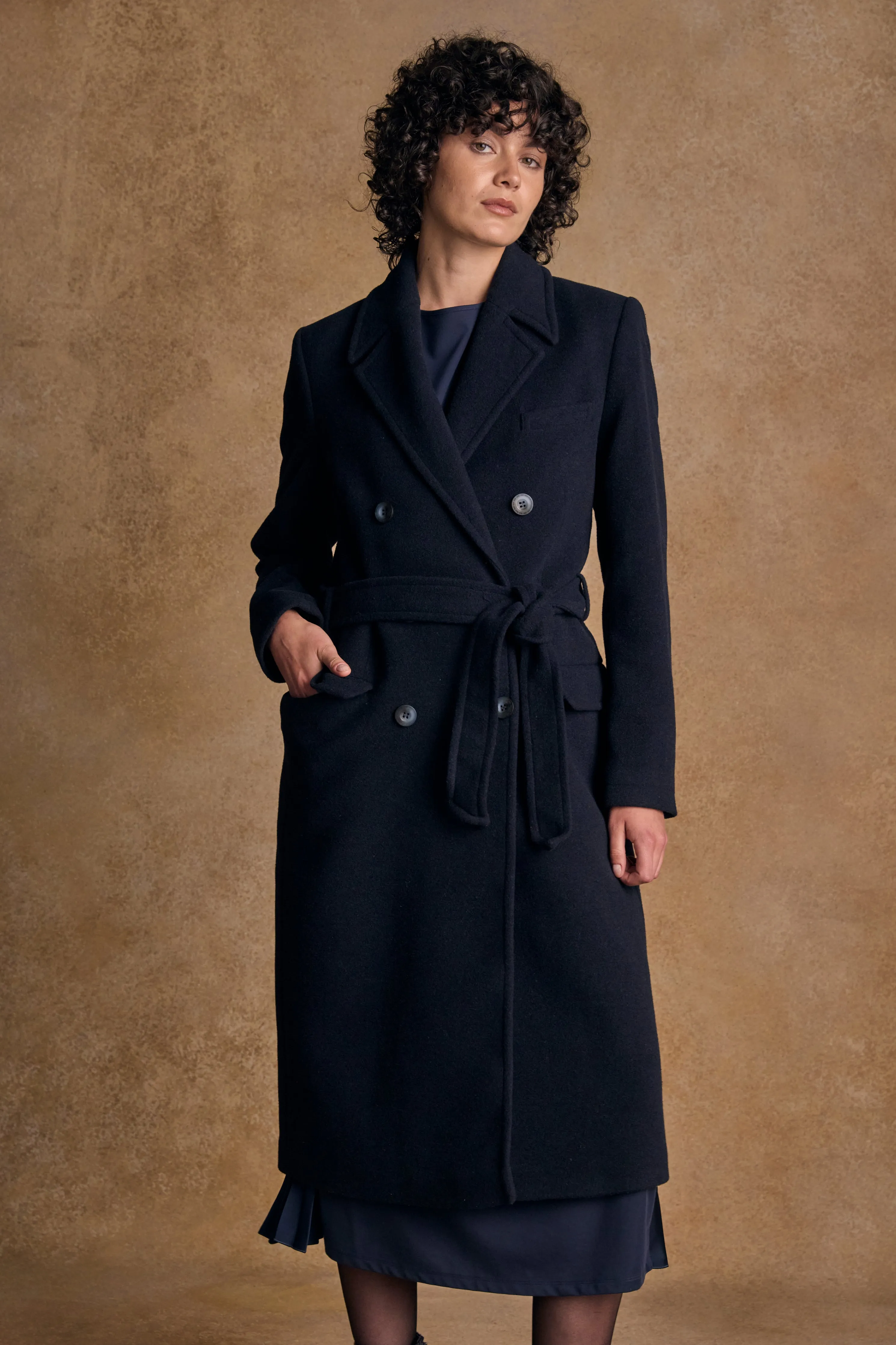 Clodagh Wool Coat - Navy