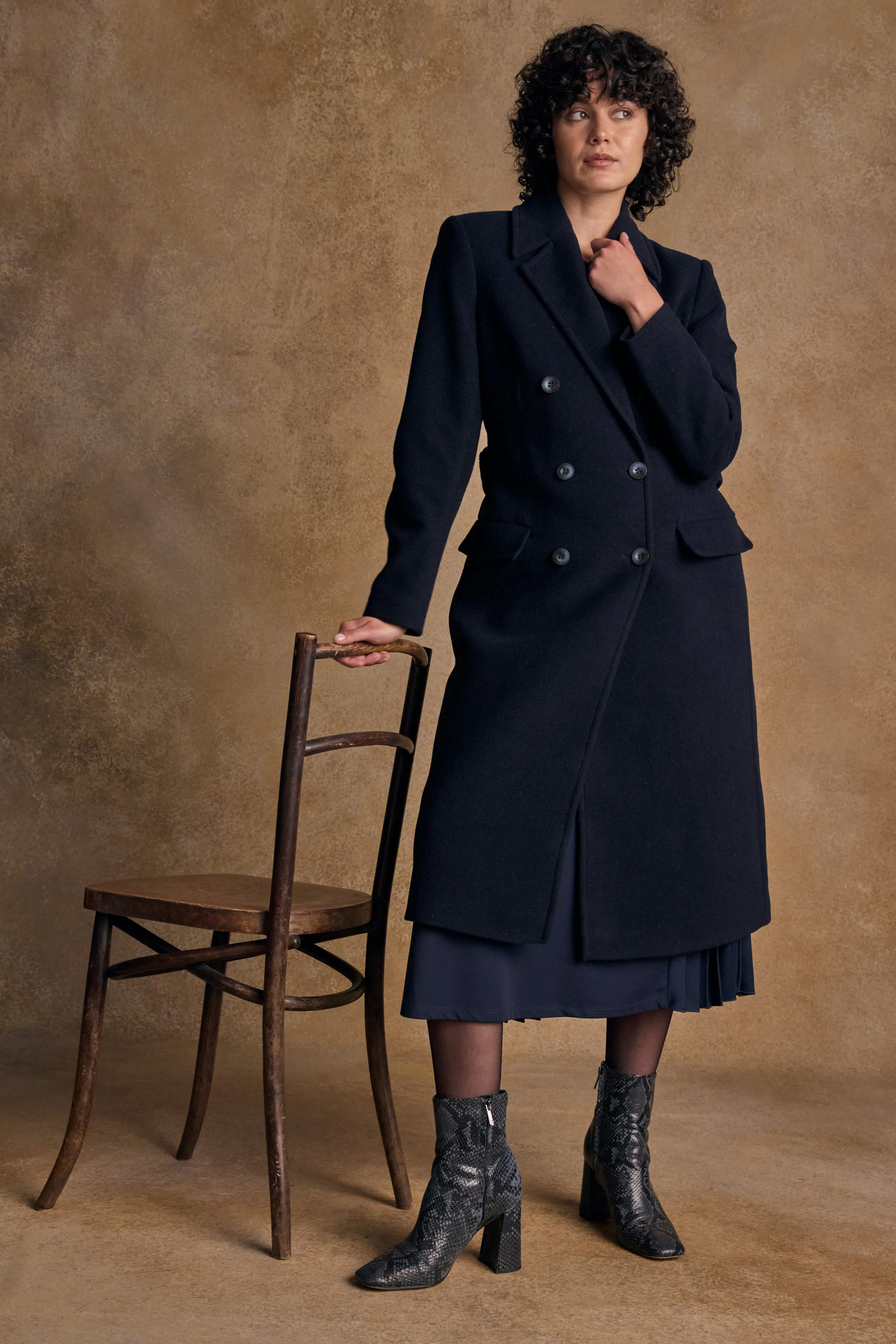 Clodagh Wool Coat - Navy