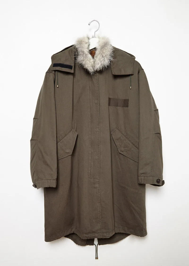 Coyote Fur-Lined Fishtail Parka