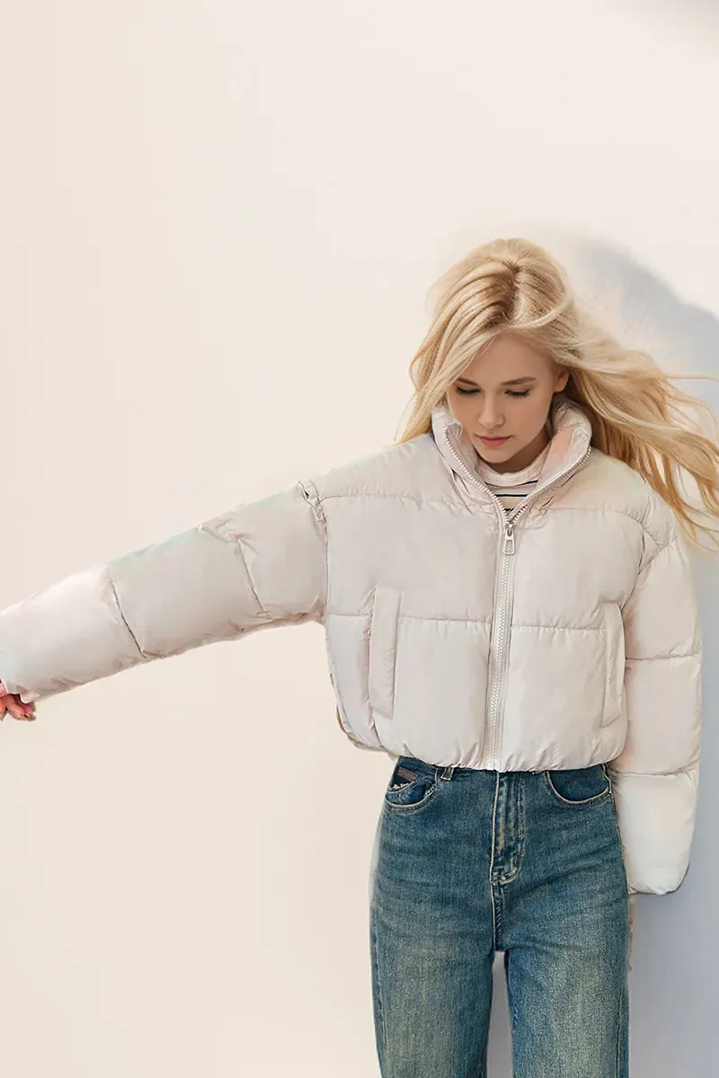 Cropped Quilted Puffer Jacket