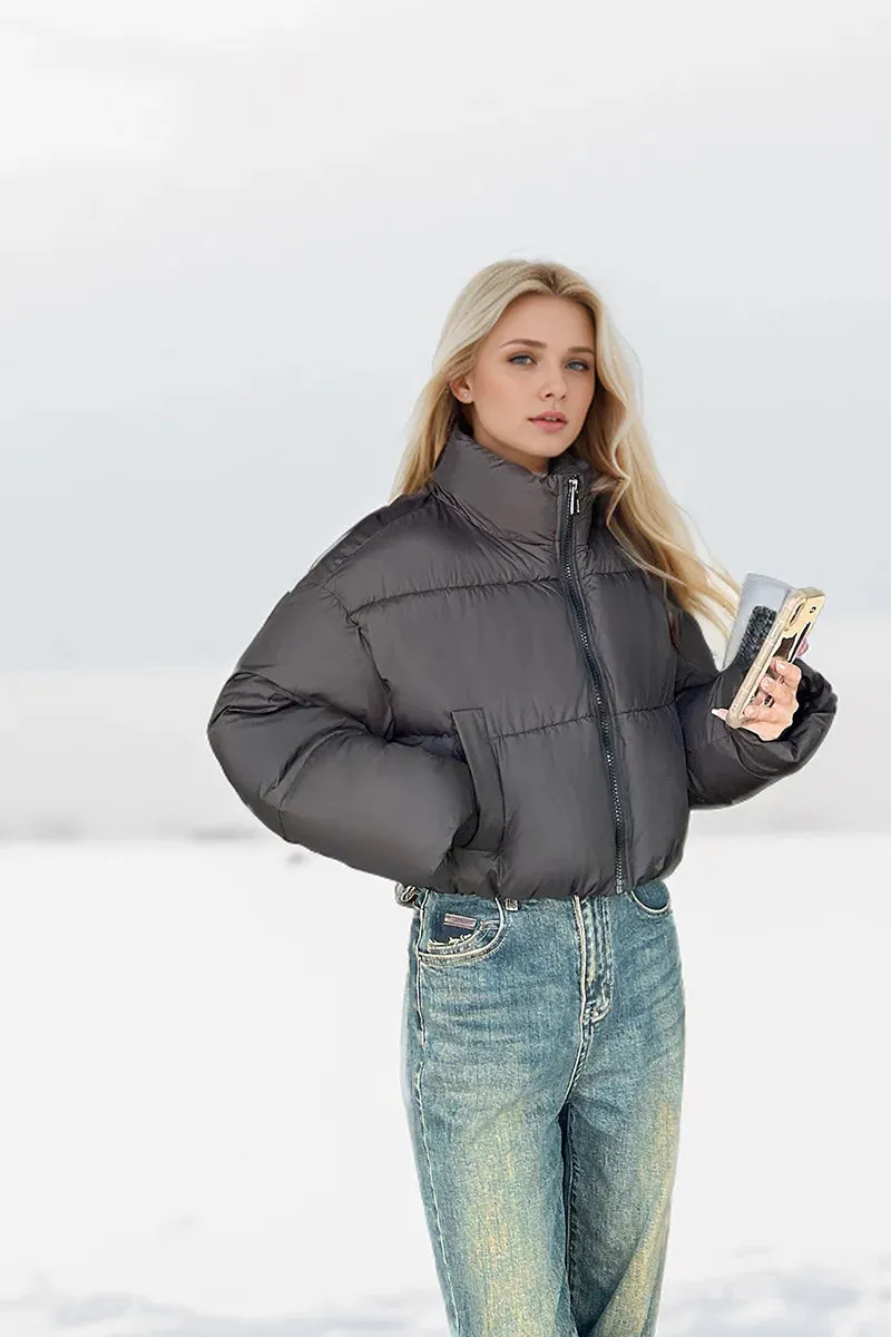 Cropped Quilted Puffer Jacket